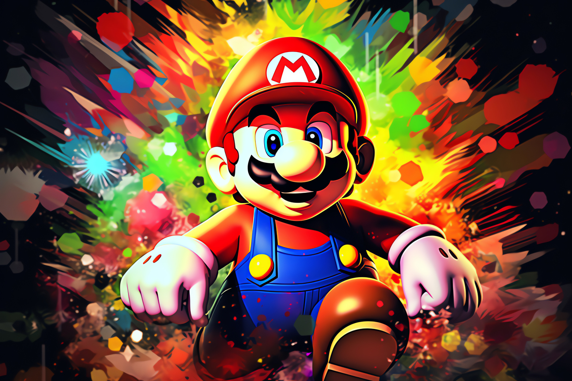 N64 Super Mario, Iconic red cap, Signature blue outfit, Cartoon determination, Gaming mascot, HD Desktop Wallpaper