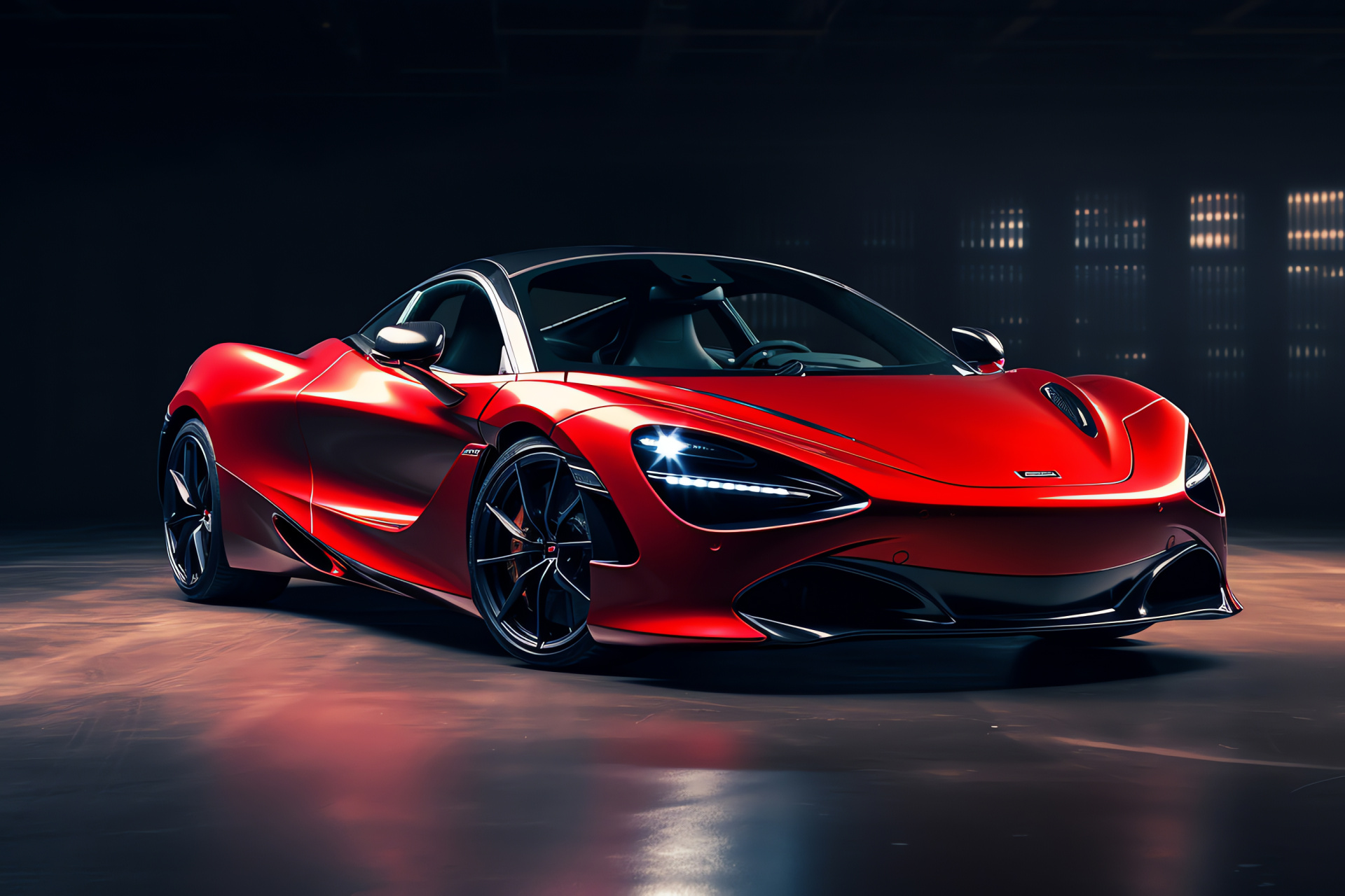 McLaren 720S red, Supercar design, High-performance vehicle, Luxury sports car, Aerodynamic architecture, HD Desktop Image