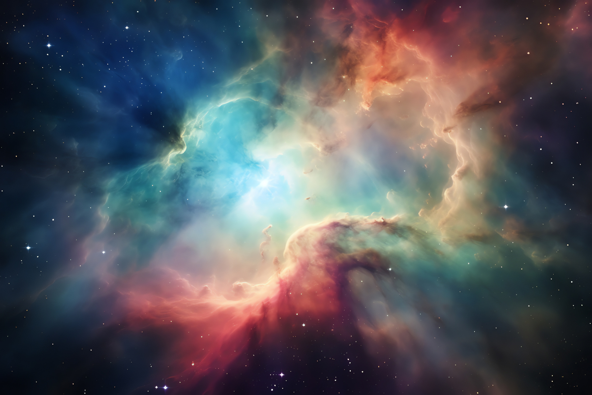 Cosmic nursery, Distant constellation, Stellar gases, Hubble imagery, Space phenomena, HD Desktop Image