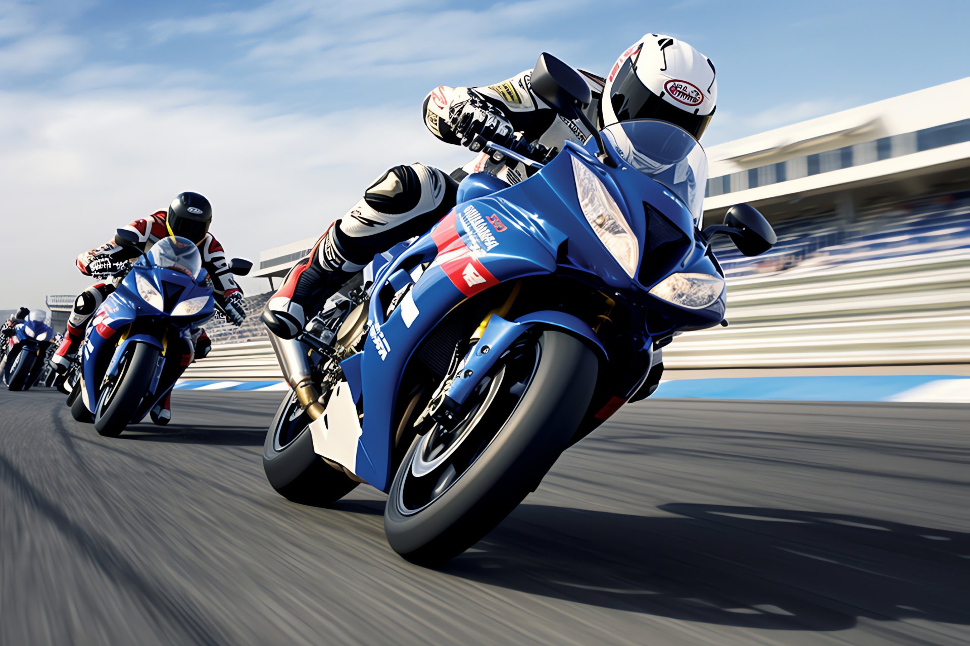 Suzuki GSX-R1000R on Suzuka, Racing circuit action, High-speed bike performance, Racing track panorama, Precision motorsports, HD Desktop Image