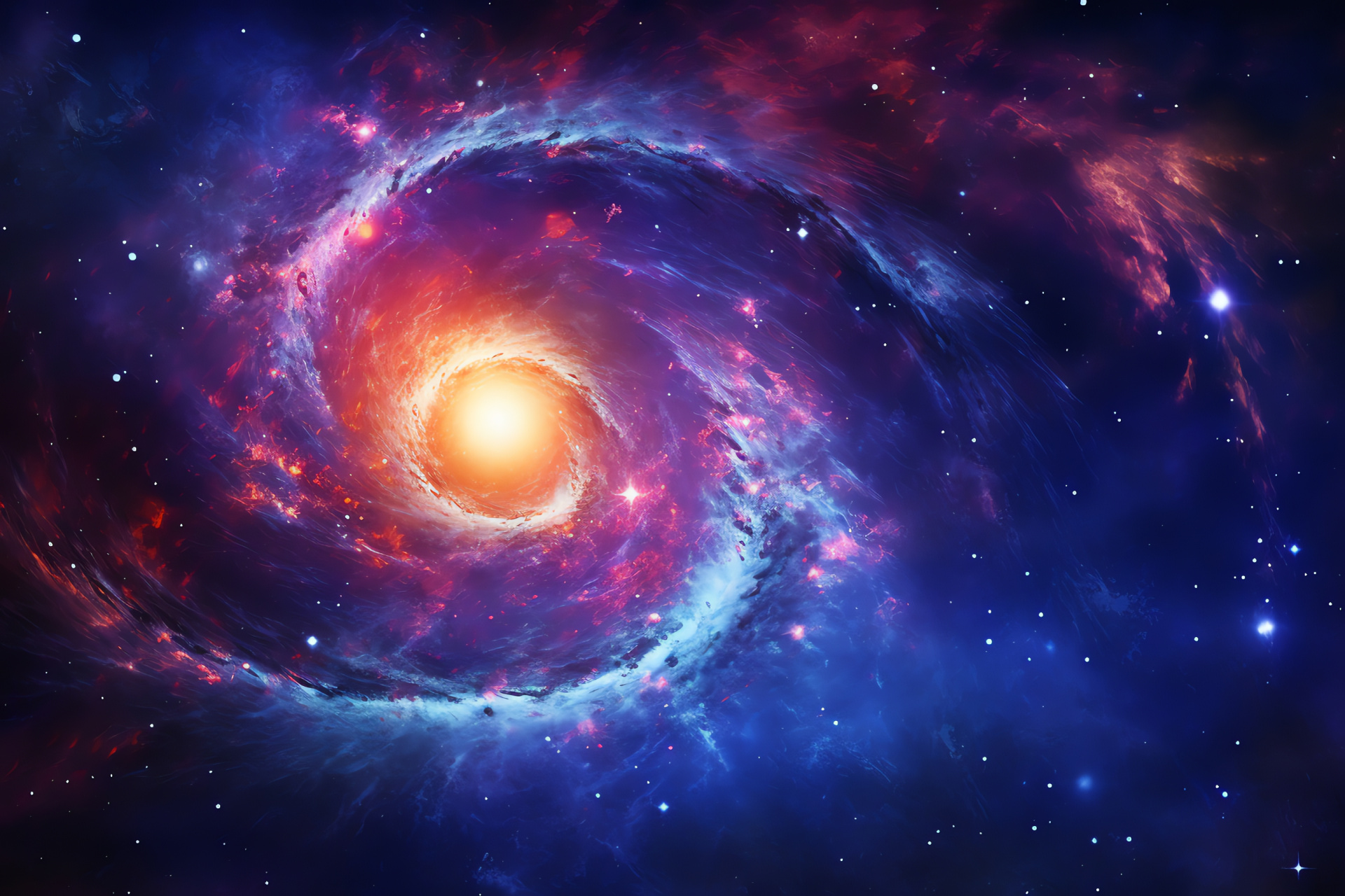 Galactic whirl formation, M51 spiral brilliance, Astronomical warm radiance, Interstellar chromatics, Nebular elegance, HD Desktop Image