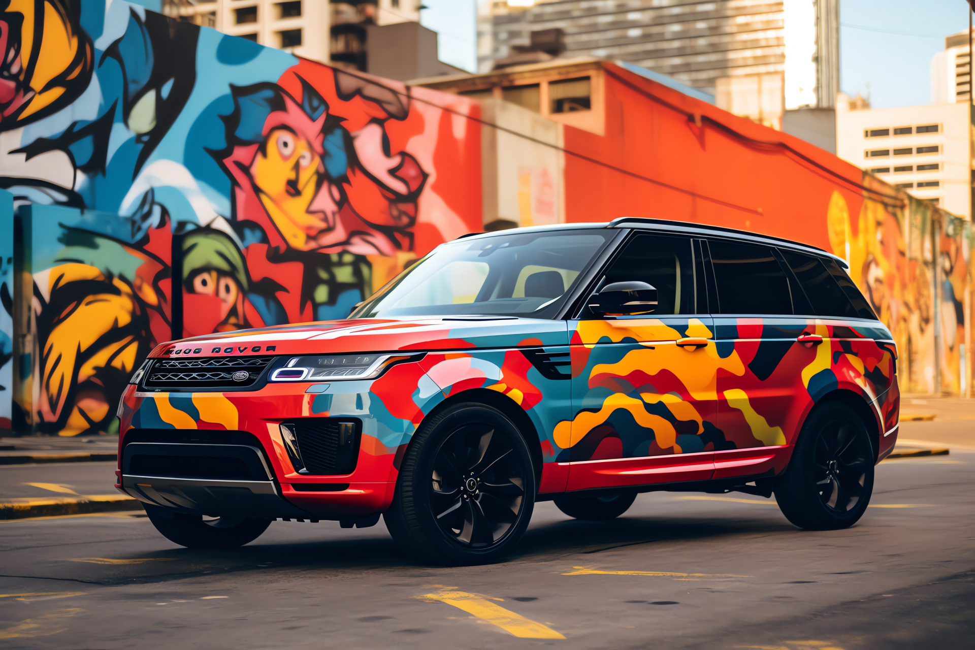 Rio de Janeiro Range Rover, Carnival spirit SUV, Premium vehicle aesthetics, Dynamic urban design, High-end comfort, HD Desktop Image