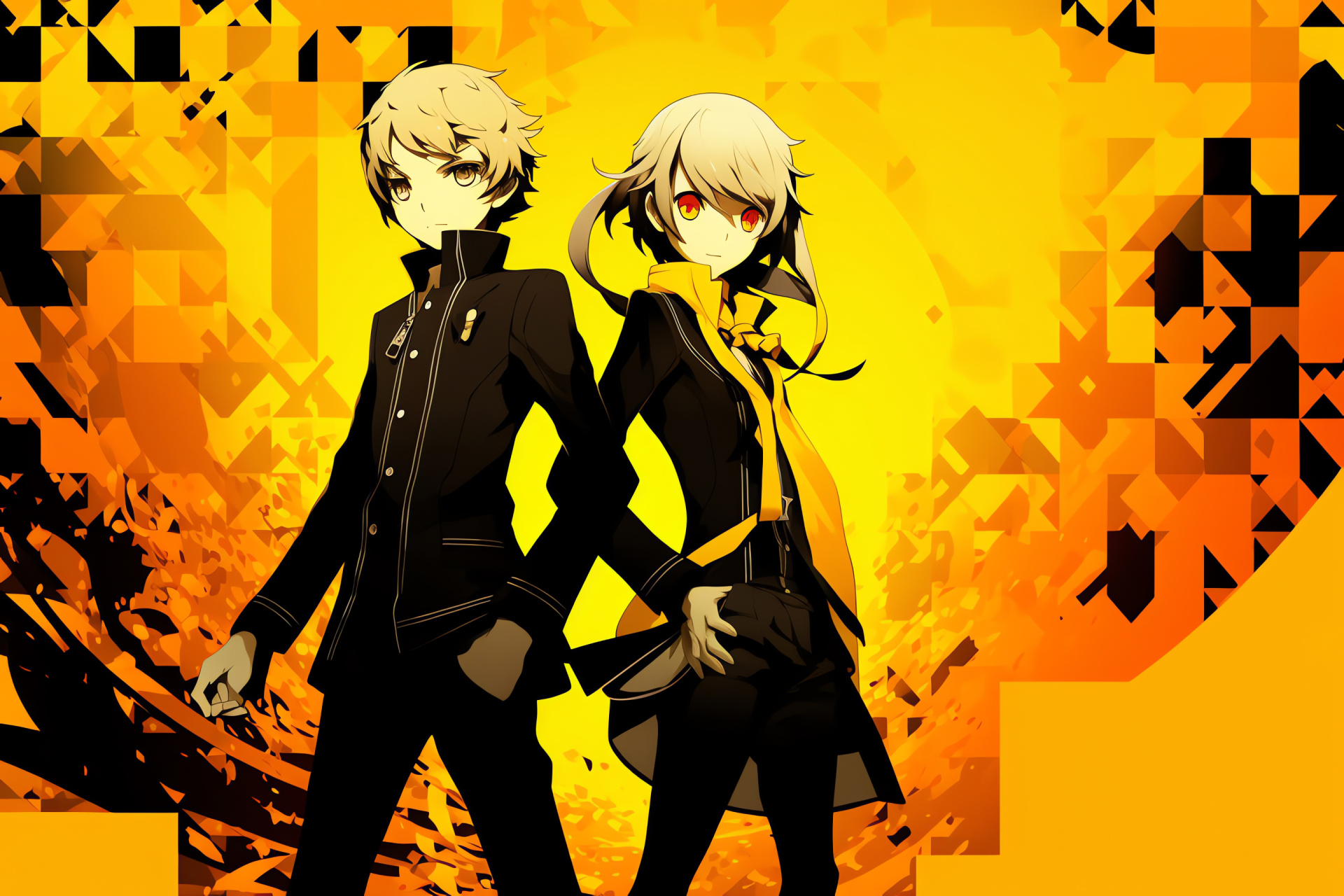 Persona Q ensemble, RPG high school life, Akihiko Sanada presence, Mitsuru Kirijo animation, JRPG interactives, HD Desktop Image