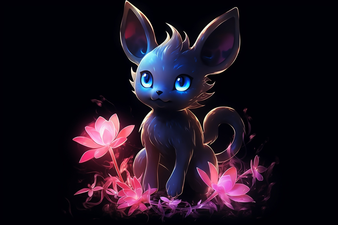 Eevee, Normal evolution, Pokmon companion, Onyx background, Trusting gaze, HD Desktop Image