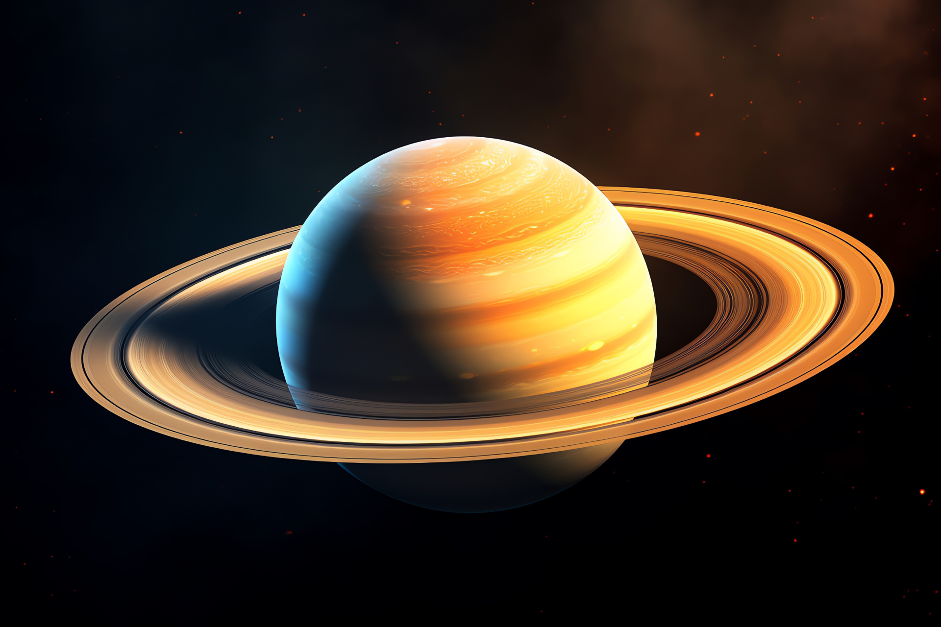 Celestial body Saturn, Prominent rings display, Space photography optique, Planetary artistic interpretation, Cosmic visuals, HD Desktop Wallpaper