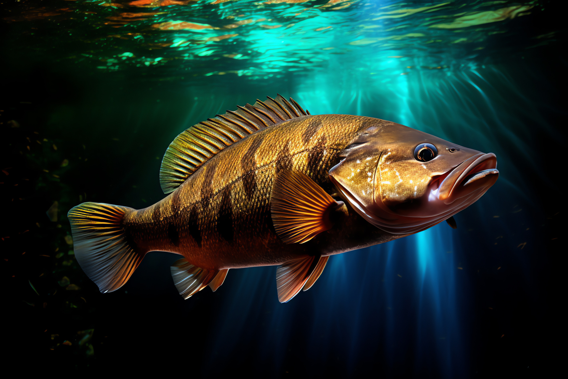 Smallmouth Bass, Freshwater fish species, Angler's trophy, North American waters, Aquatic predator, HD Desktop Wallpaper