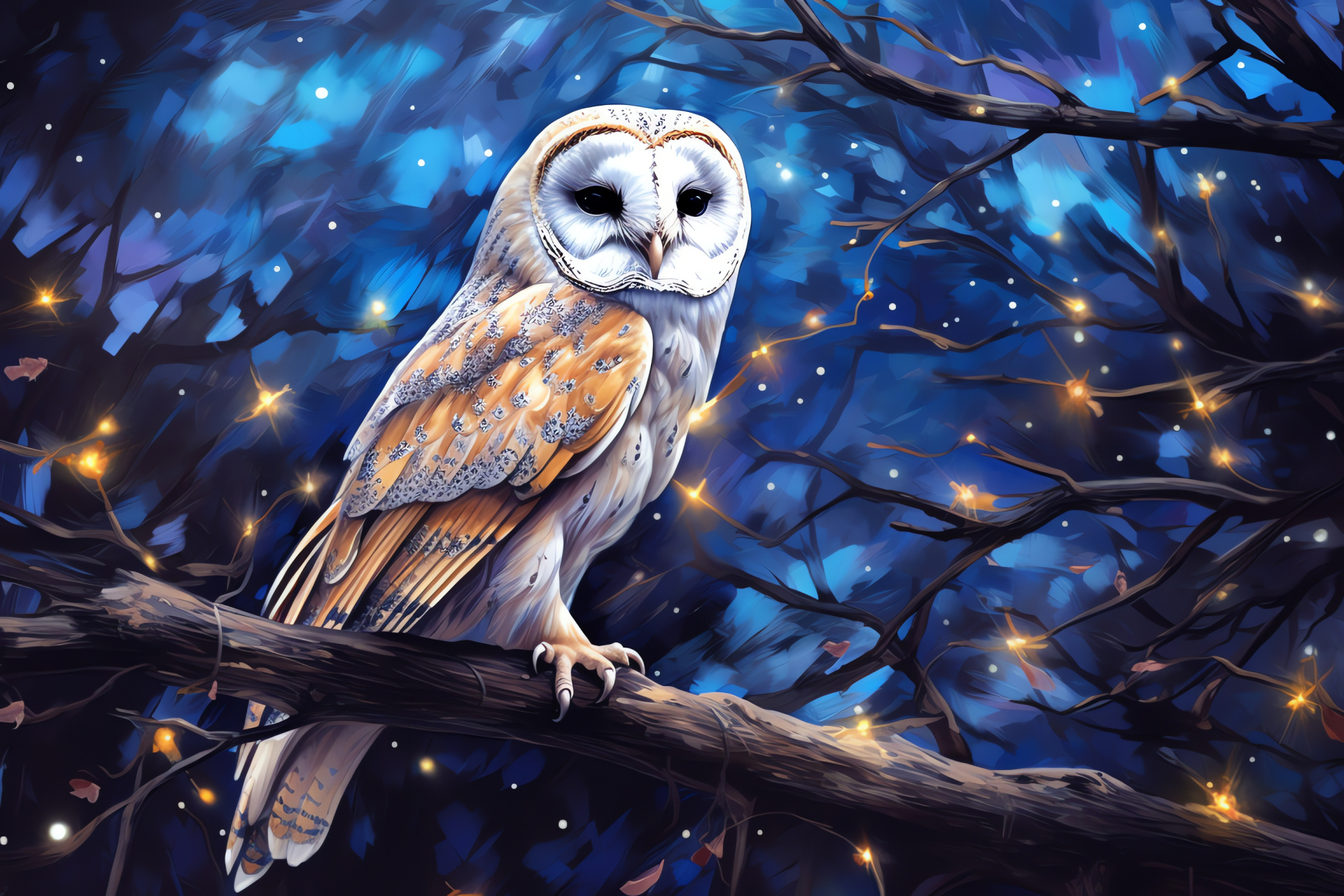 Barn Owl visage, Avian hunter, Night predator, Moonlit wings, Silent flight, HD Desktop Wallpaper