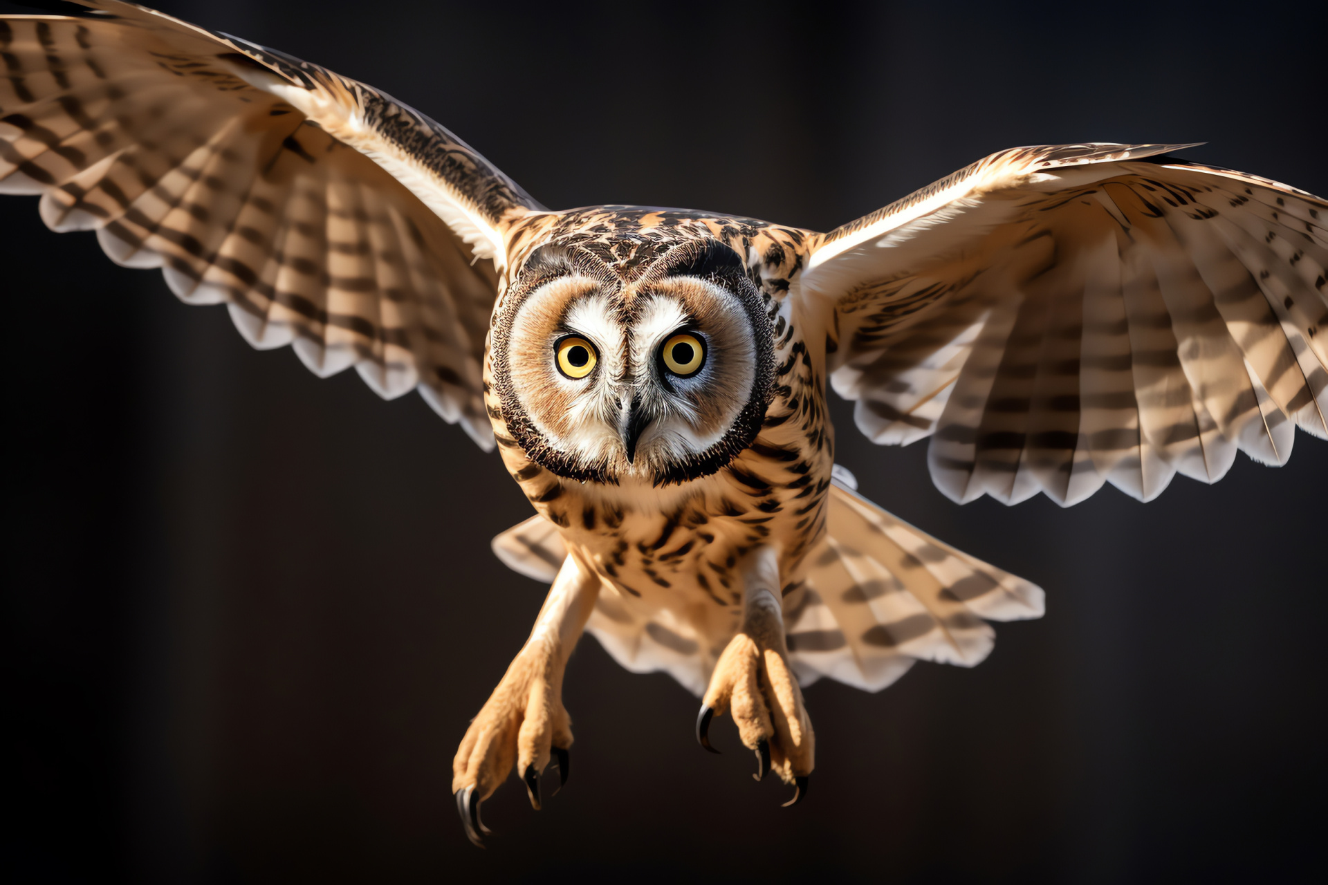 Bird of prey, nocturnal raptor, hunting technique, dual-tone plumage, wildlife photography, HD Desktop Image