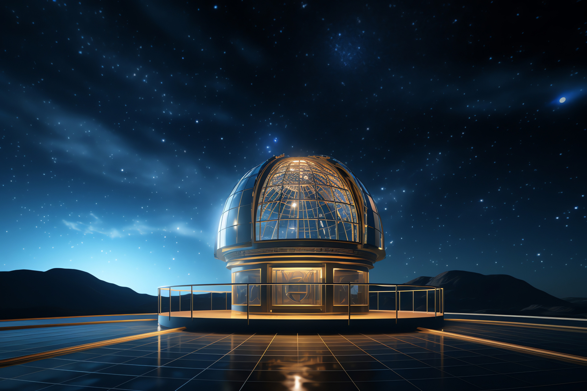 Astronomy research, Thirty Meter Telescope, extragalactic exploration, high-tech construction, celestial observation, HD Desktop Image