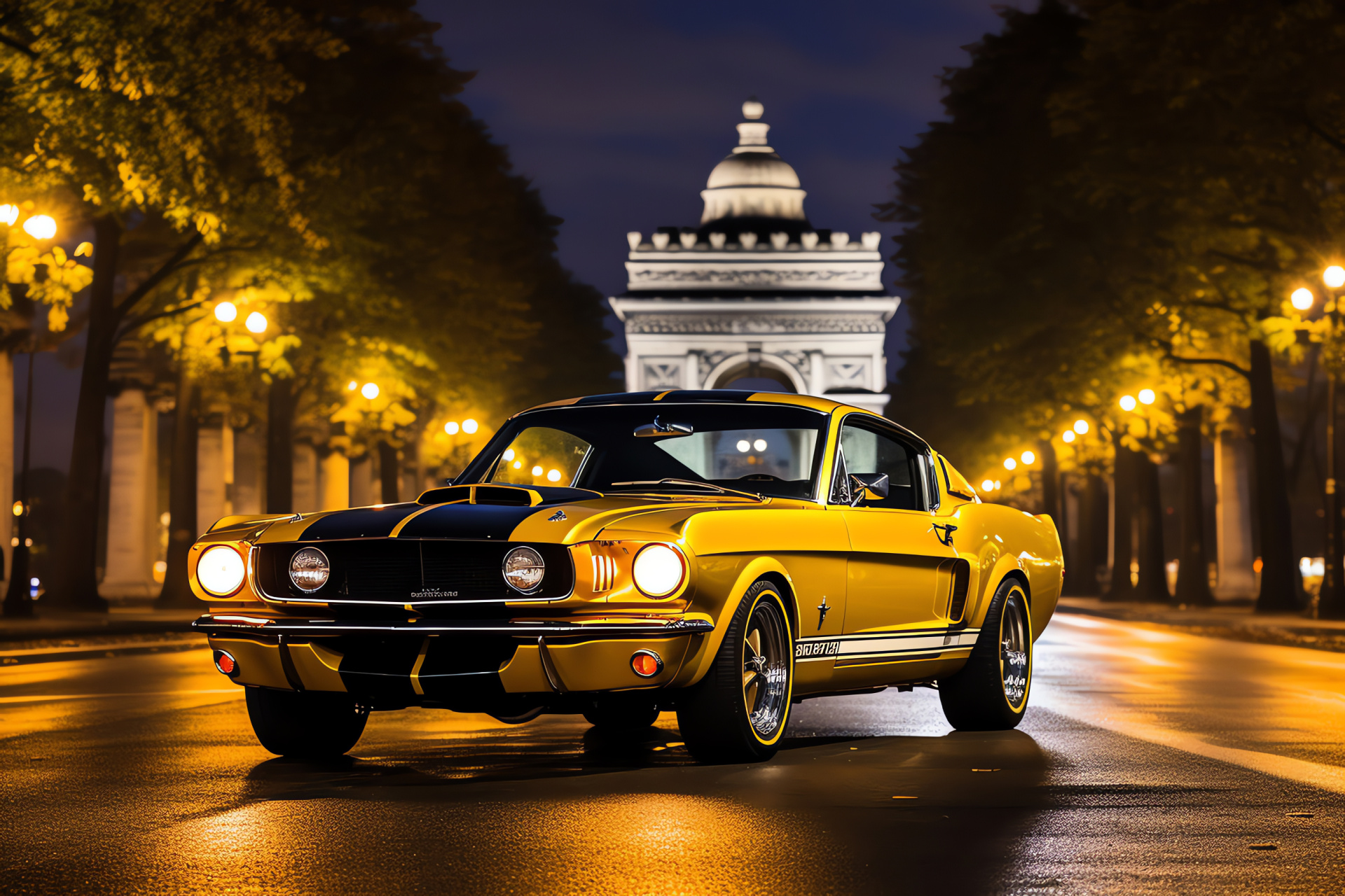 Parisian luxury drive, Avenue des Champs-lyses, Prestige car style, Automotive perfection, French city vibes, HD Desktop Image