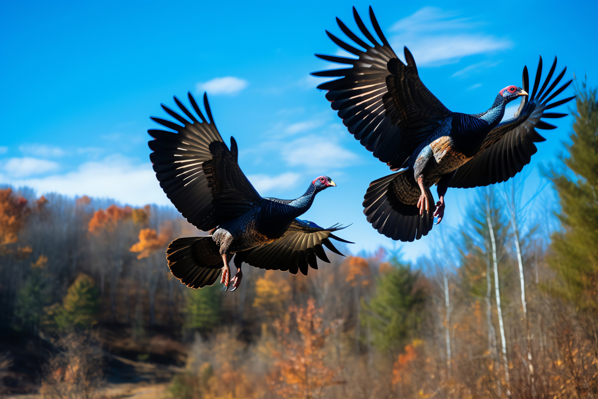 Group of Turkeys, Birdwatching subject, Feathered game, Rural birds, Wild fowl, HD Desktop Image