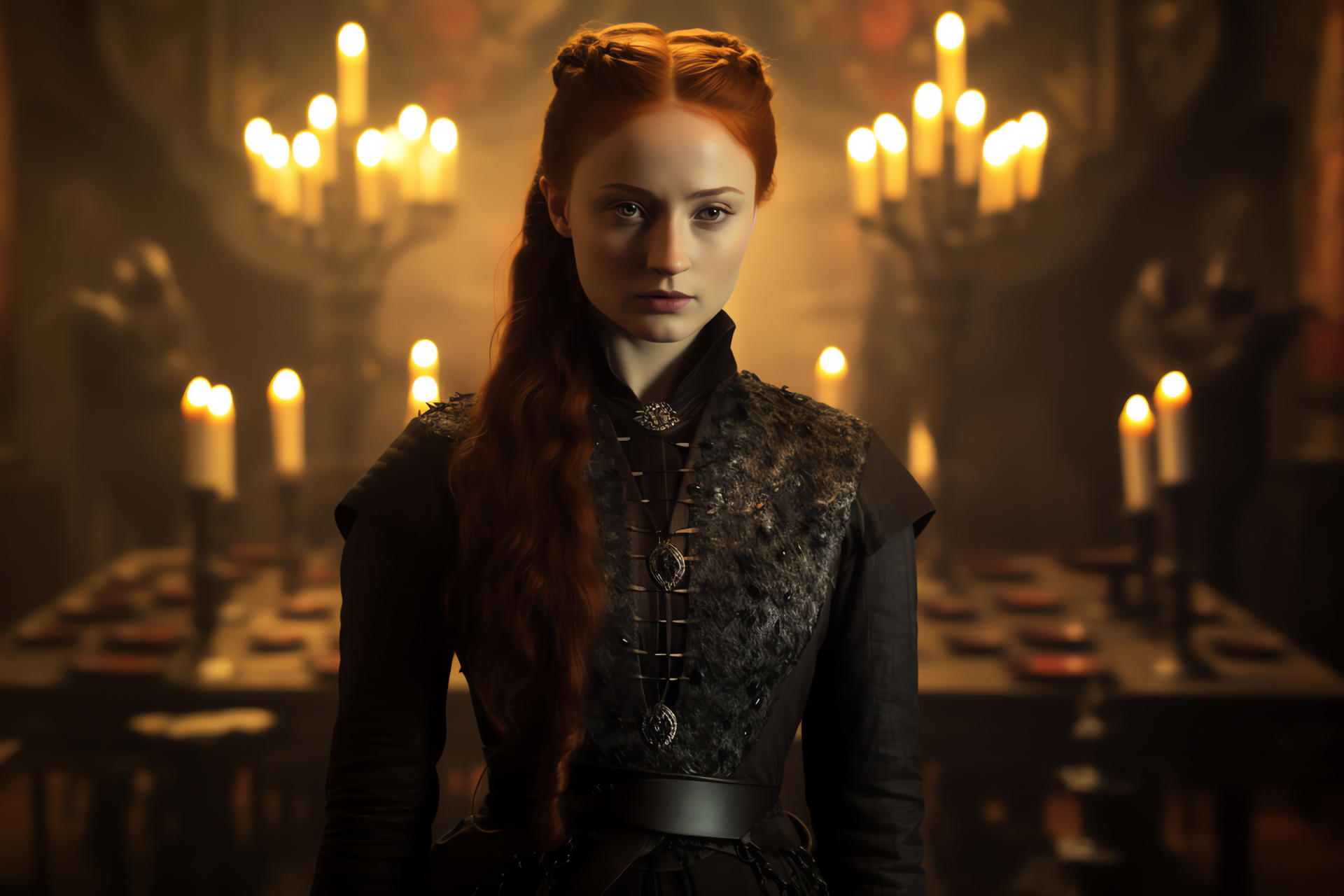 Sansa Stark, Sophie Turner actress, Northern stronghold, regal presence, dignified bearing, HD Desktop Image