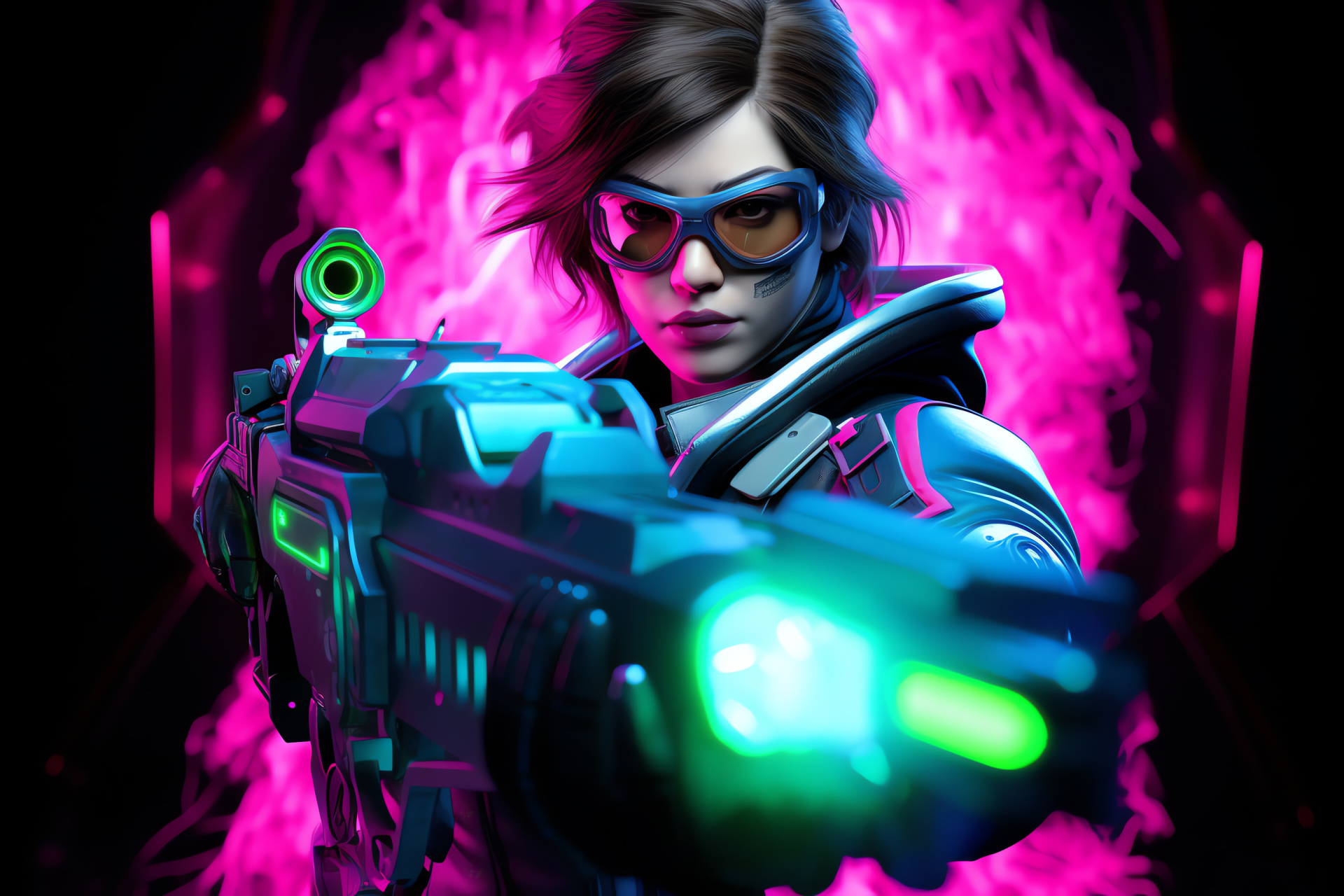 Overwatch Mei, high-contrast imagery, cold gaze, luminous effect, visual intrigue, HD Desktop Wallpaper