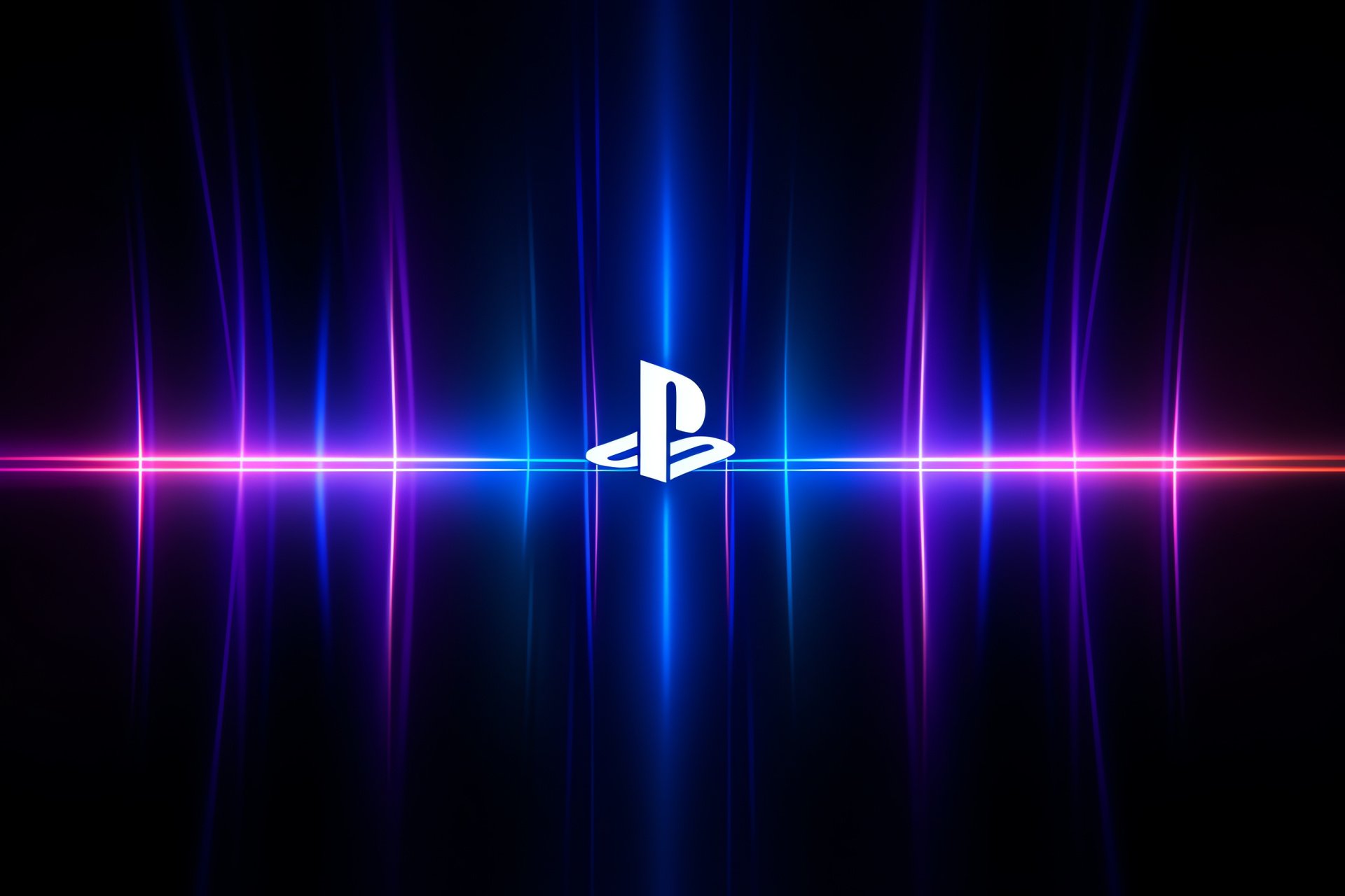 PS4 badge, Two-color theme, bright hues, Radiant outline, Contemporary style, HD Desktop Wallpaper