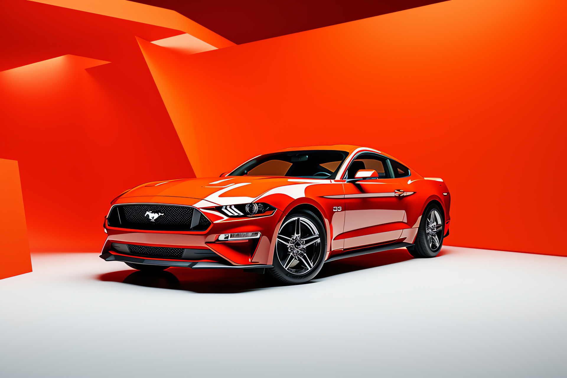 Ford Mustang, Bicolor elegance, Timeless design, Stark color contrasts, HD Desktop Image