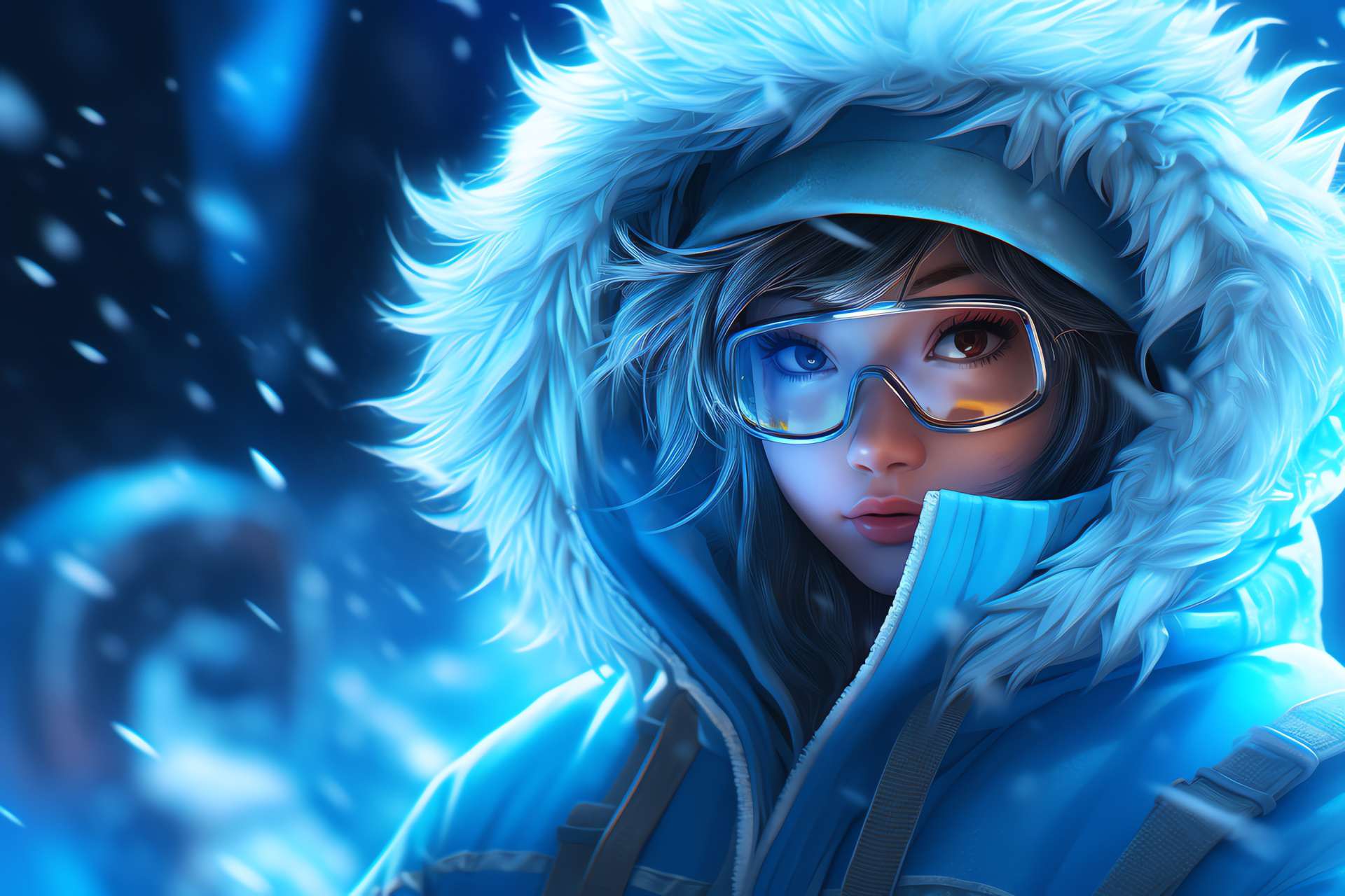 Overwatch Mei, Ecopoint station, Blizzard environment, Winter gear, Frosted appearance, HD Desktop Image