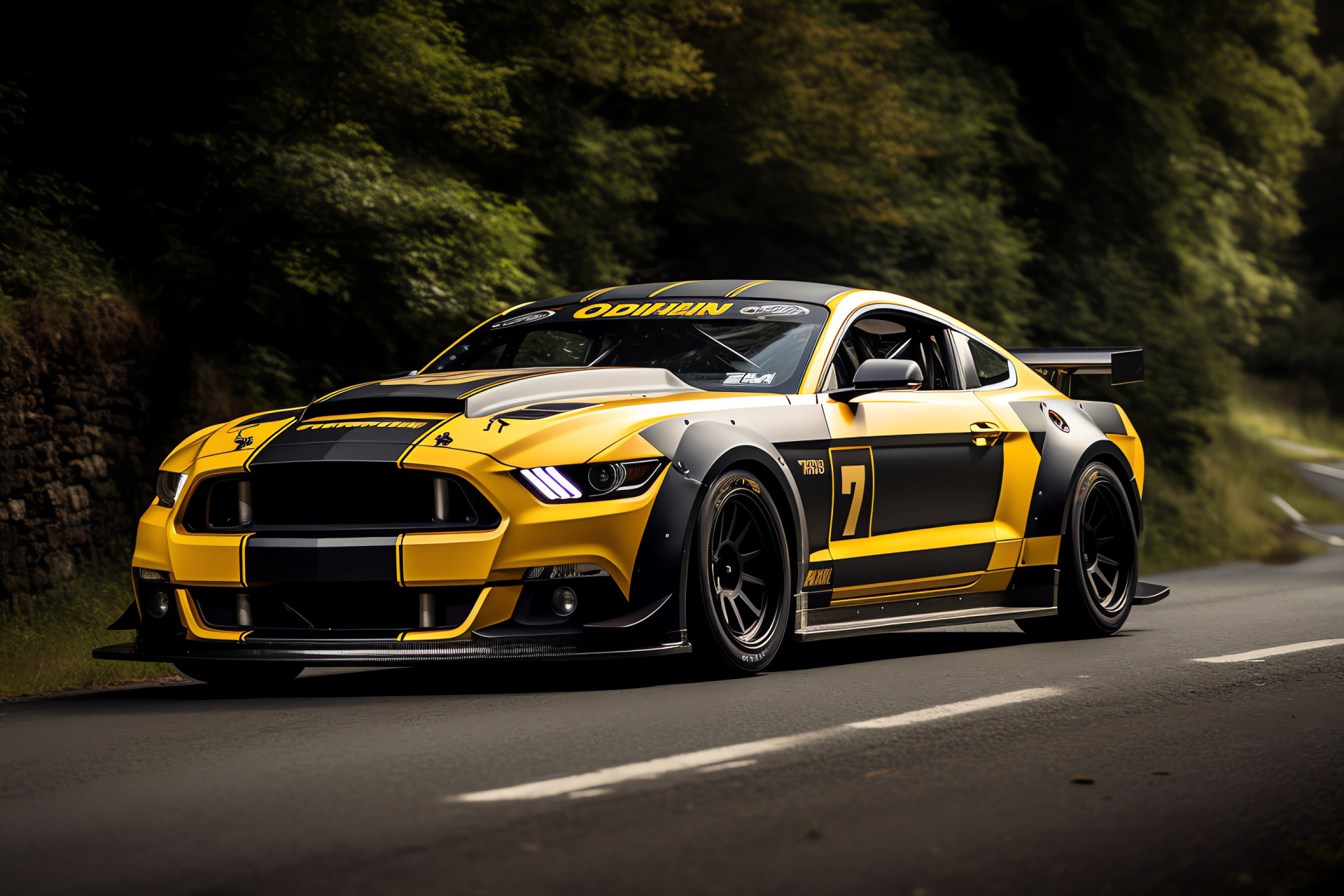 Mustang HD, Isle of Man TT, Mountainous course, Aggressive enhancements, Aerodynamic styling, HD Desktop Image