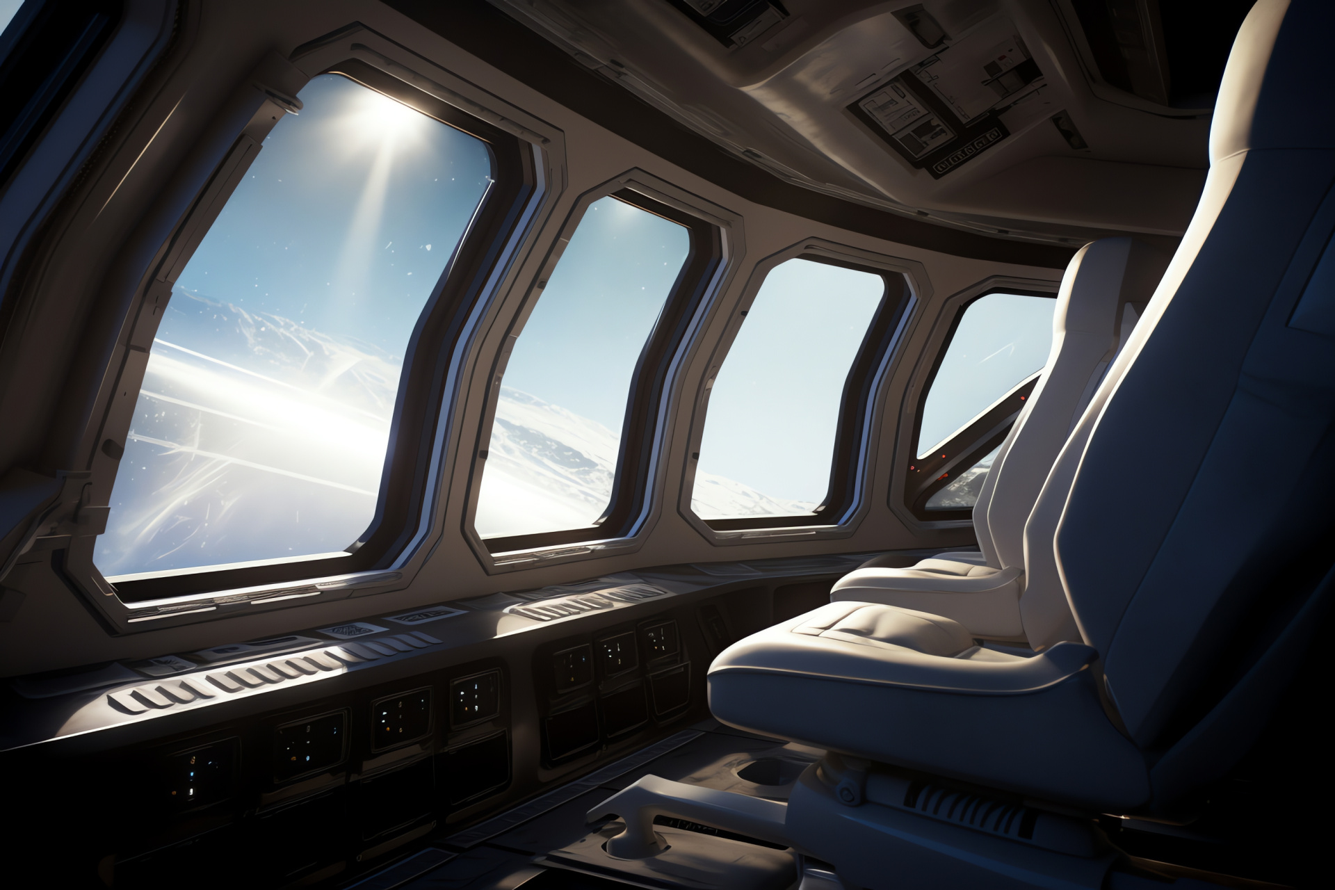 Crew transport interior, Spacefaring navigators, Vessel section, Microgravity environment, Detailed cabin view, HD Desktop Wallpaper