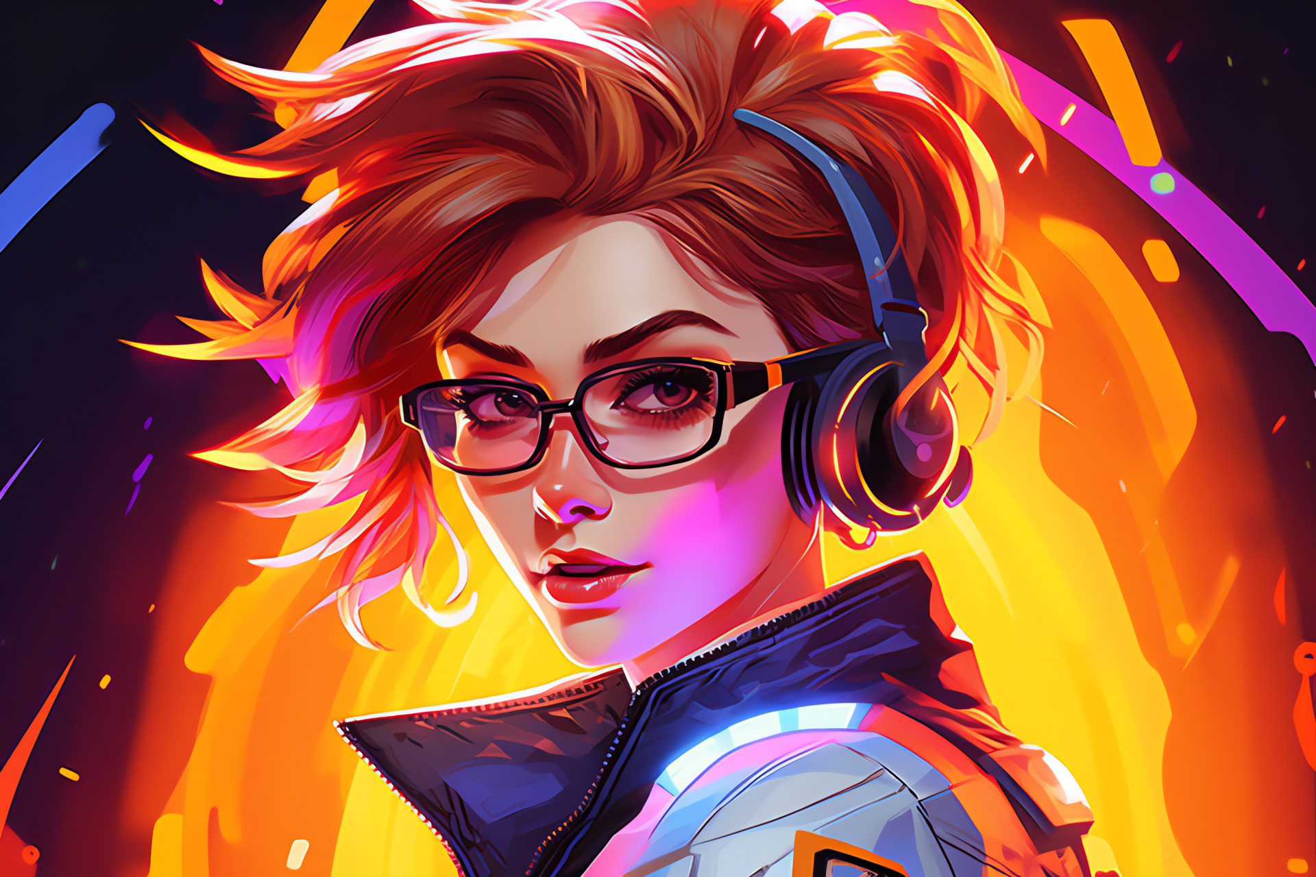 Tracer portrait, Overwatch character, Time travel agent, Pulse pistols, Futuristic fighter, HD Desktop Image