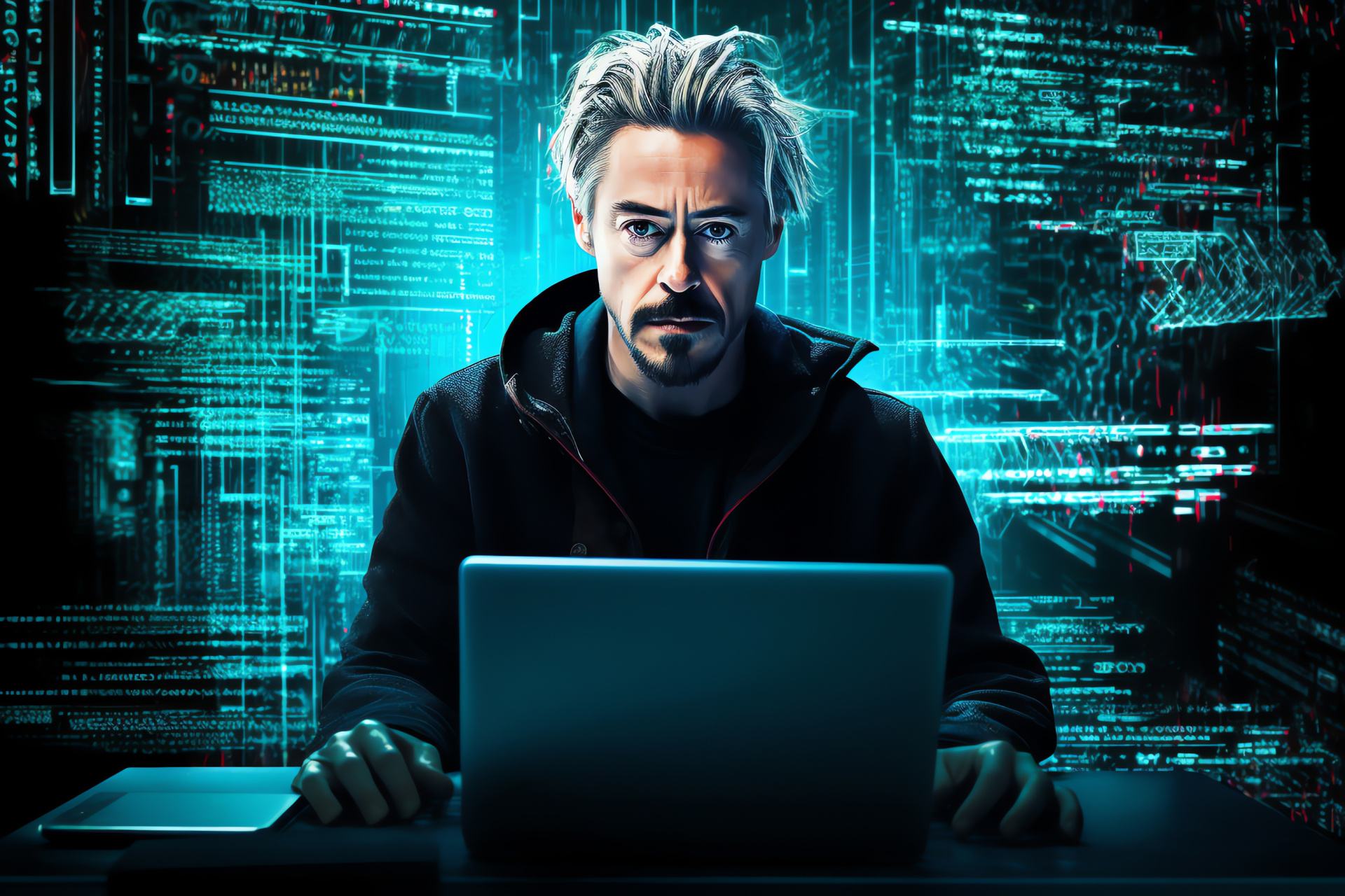 Robert Downey Jr as Julian Assange, Theatrical adaptation, Investigative story, Digital world, Character study, HD Desktop Image