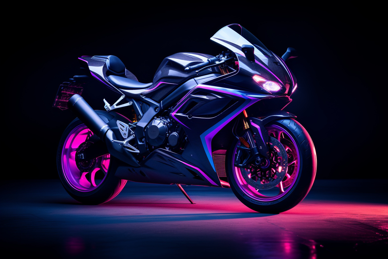 Honda CBR600RR bike, Rider's perspective, Luminous night trail, Motorbike aesthetics, Neon-lit experience, HD Desktop Wallpaper