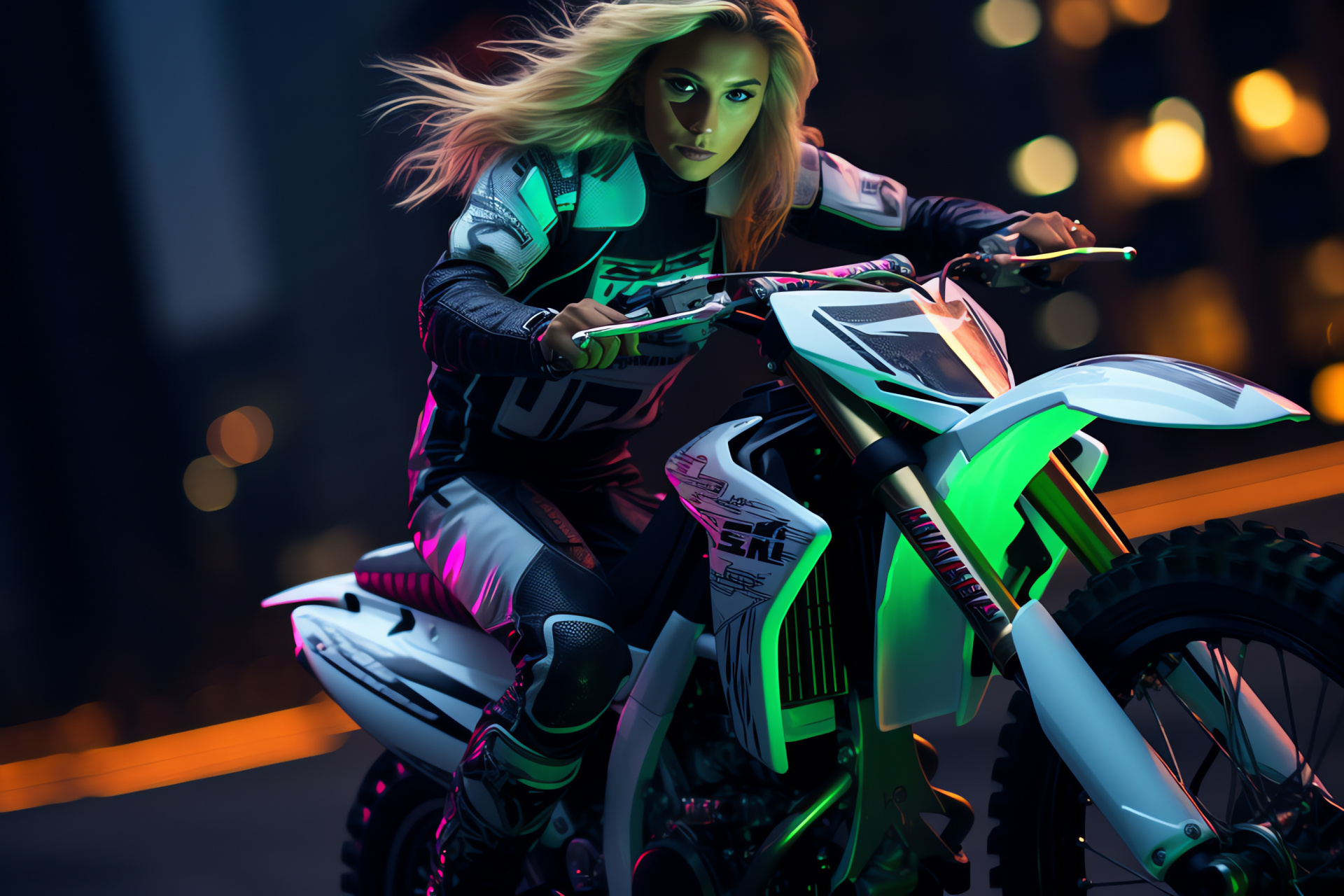 Supercross competitor, Dubai event, High-tech gear, Extreme motorsports, Racing expertise, HD Desktop Image