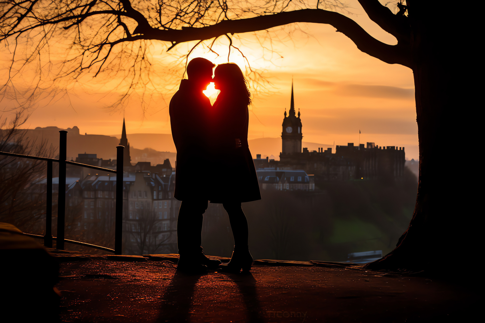 Valentines Edinburgh Event, Historical Fortress, Romantic Castle Vista, February Festival, Scottish Landmarks, HD Desktop Wallpaper