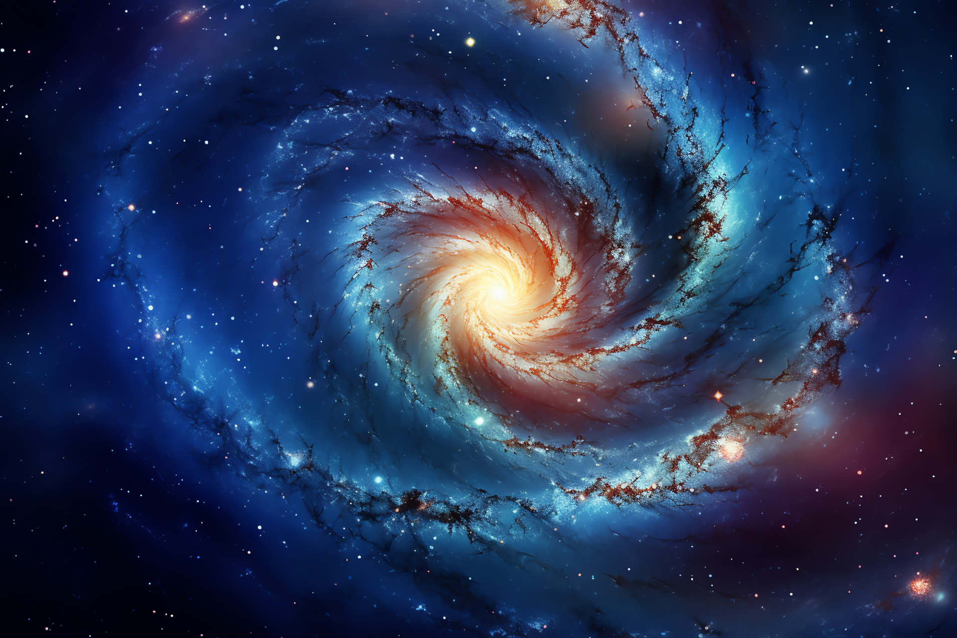 Whirlpool Galaxy, M51 spiral design, Deep space wonder, Astronomical research, Star clusters, HD Desktop Image