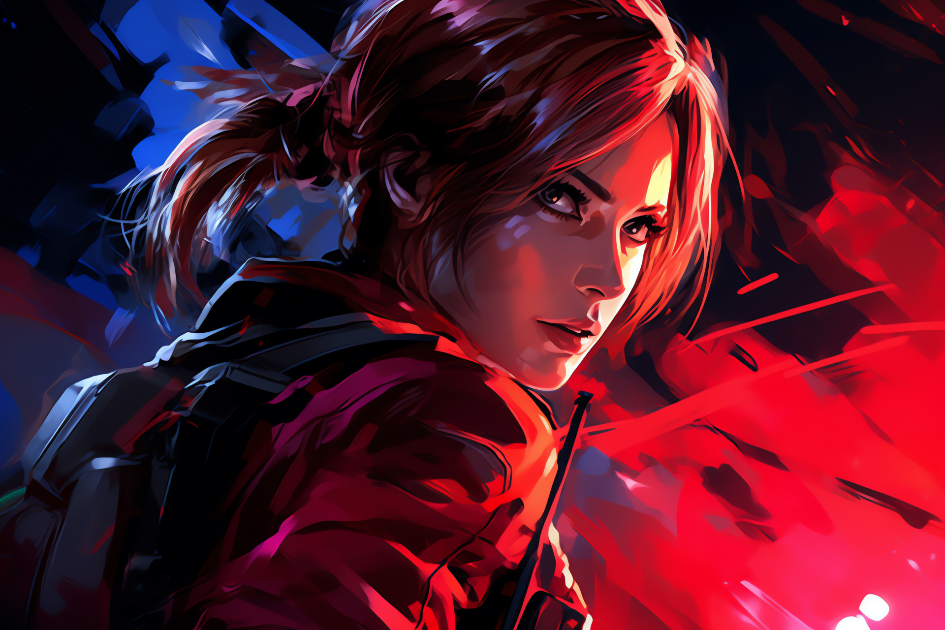 Claire Redfield action, Underground lab location, High-stakes obstacle, Science fiction gaming, Resident Evil scene, HD Desktop Wallpaper