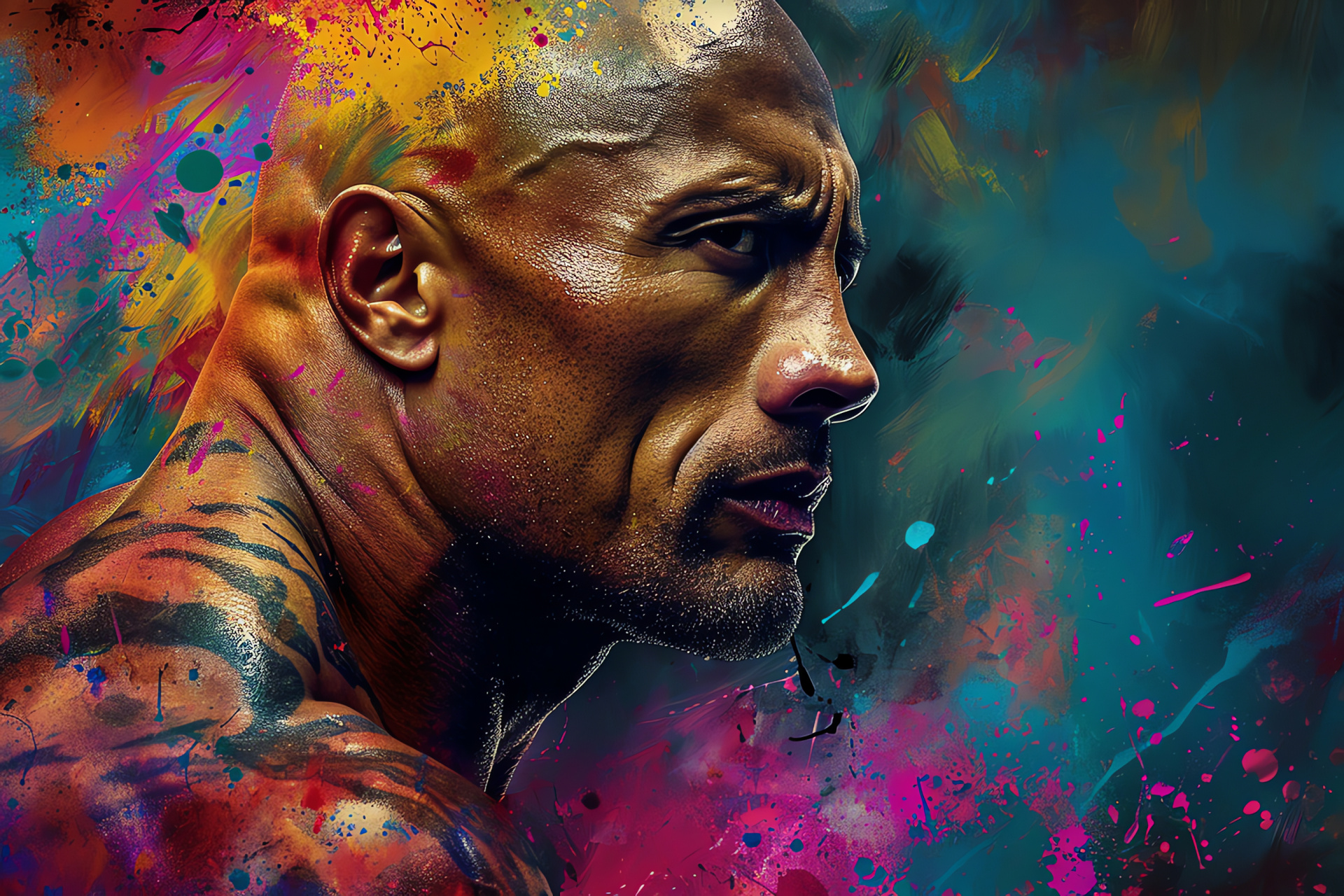 Celebrity Dwayne Johnson, Charismatic appeal, Tall stature, Solid stance, Stage announcer, HD Desktop Wallpaper