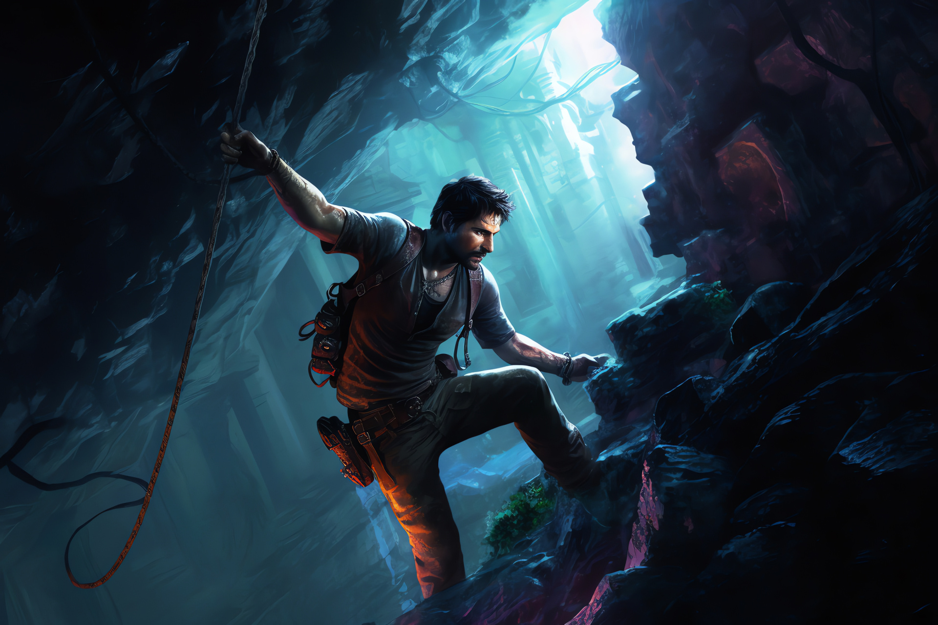 Uncharted 2 Among Thieves, Adventure game, Protagonist Nathan Drake, Archaeology theme, Treasure hunter, HD Desktop Wallpaper