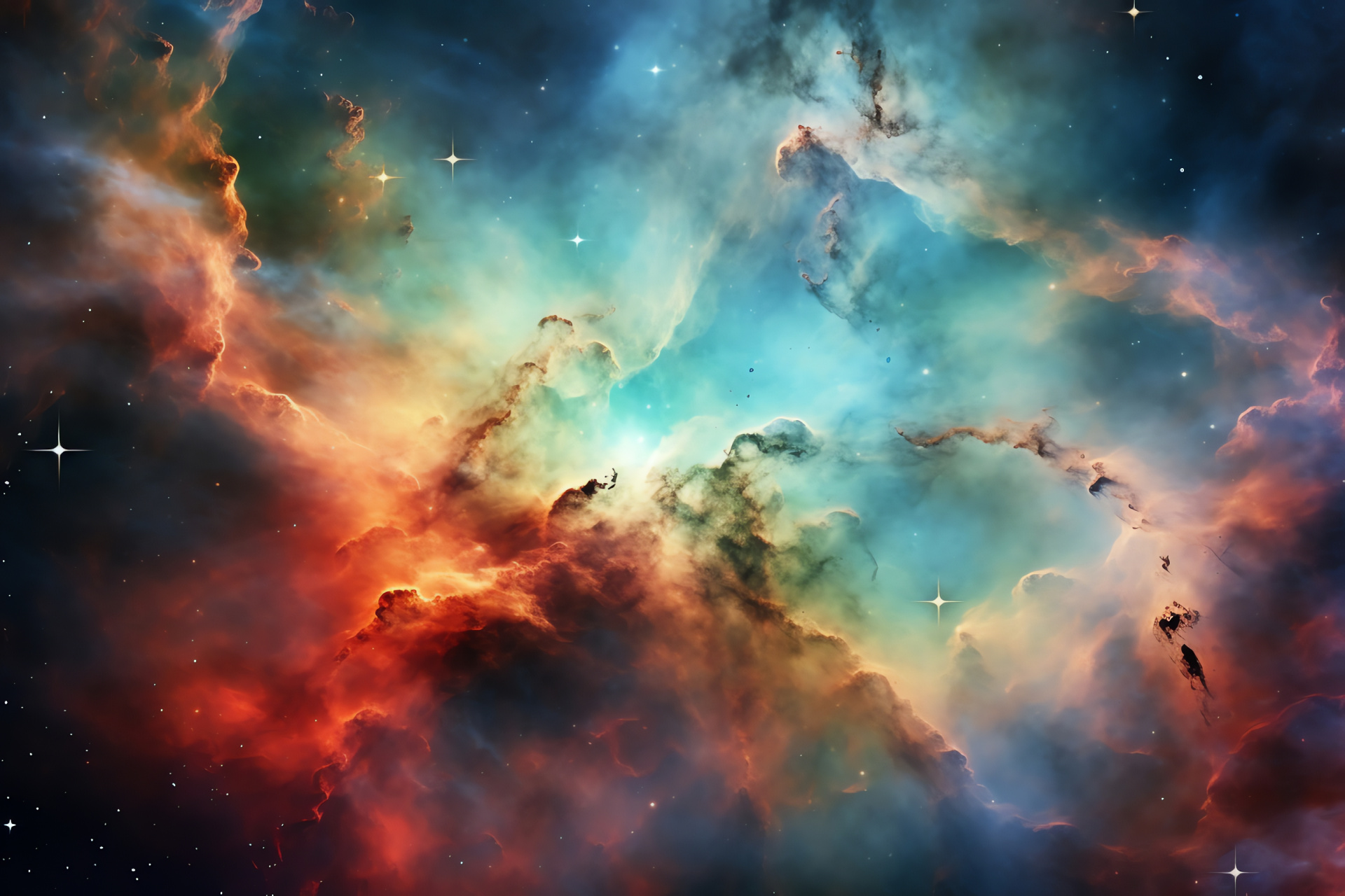 NASA capture, Carina Nebula expanse, star nursery beauty, celestial matter, high-resolution heavens, HD Desktop Wallpaper