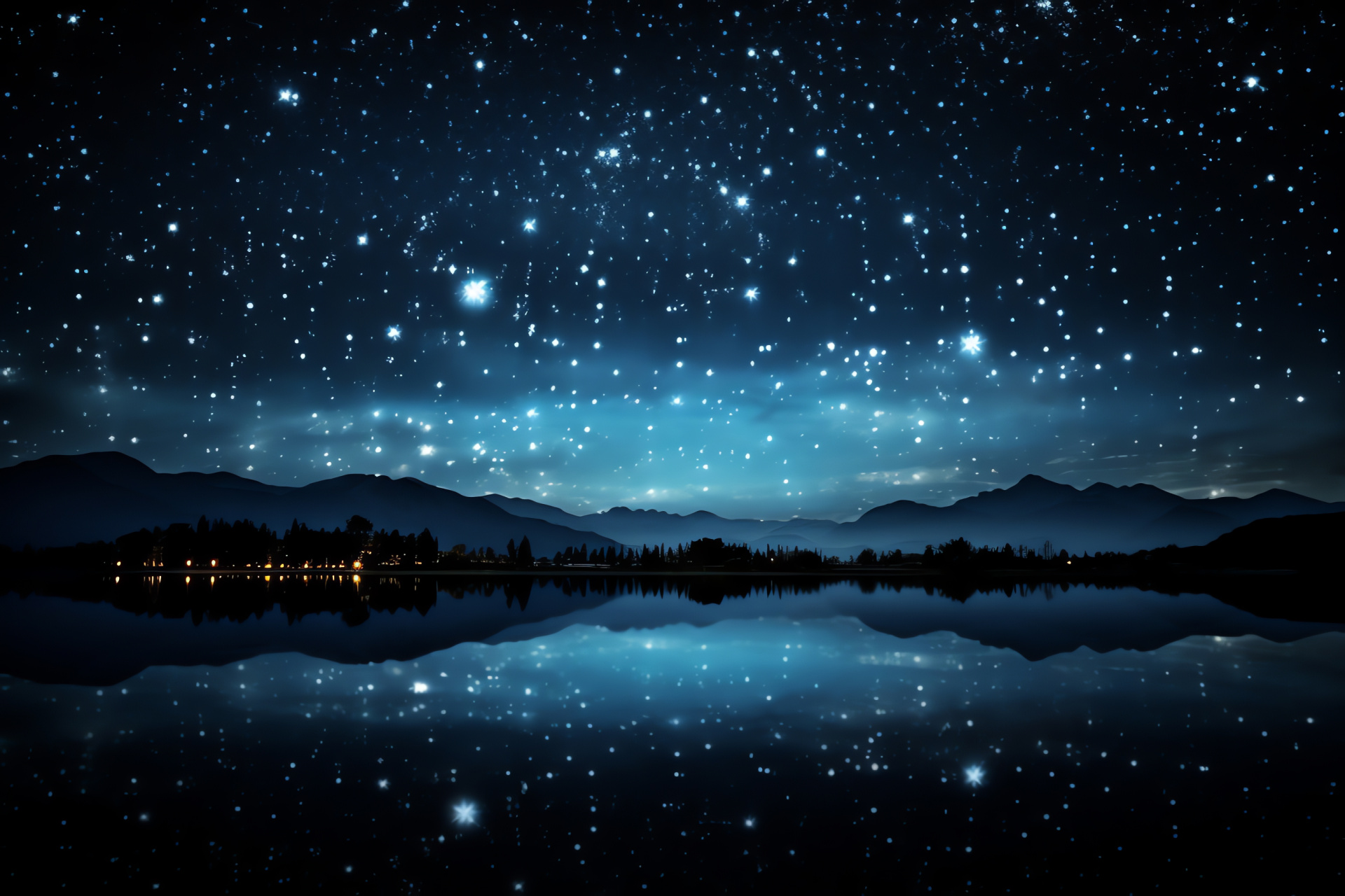 Night sky, twinkling celestial bodies, cosmic diamonds, celestial canvas, tranquil cosmos, HD Desktop Wallpaper