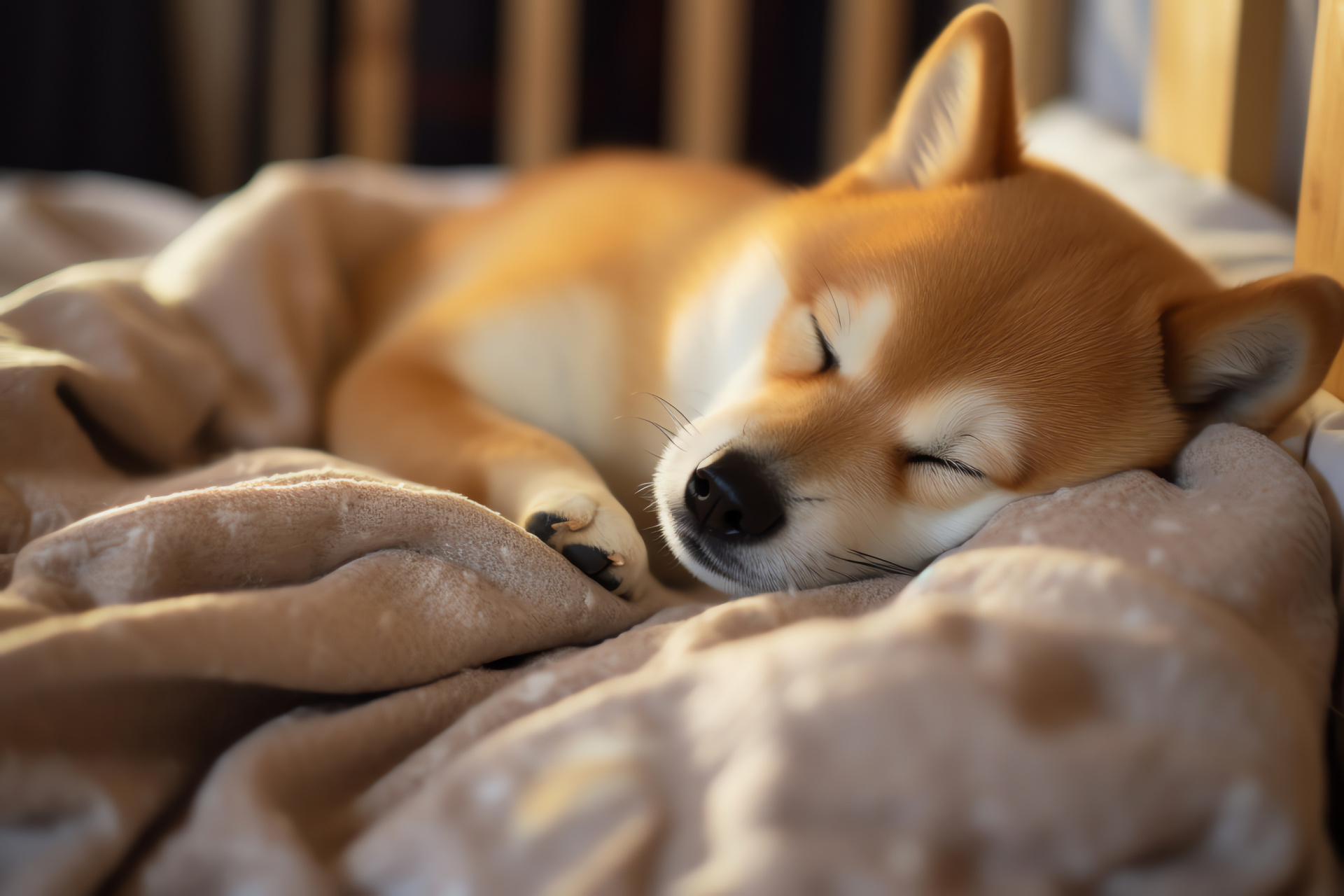 Shiba Inu dog breed, Japanese small-sized companion, adorable canine posture, obedient domestic pet, peaceful animal portrait, HD Desktop Image