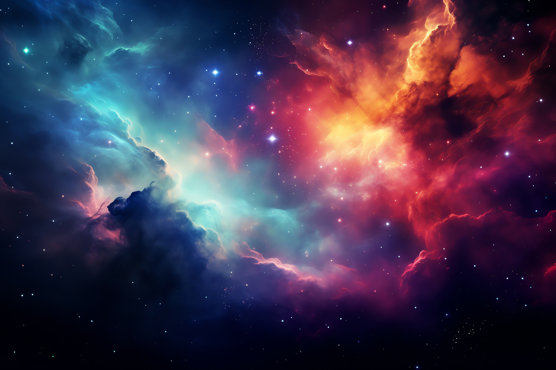 Spacescape artwork, Galaxy illustration, Interstellar beauty, Celestial glow, Nebula canvas, HD Desktop Image