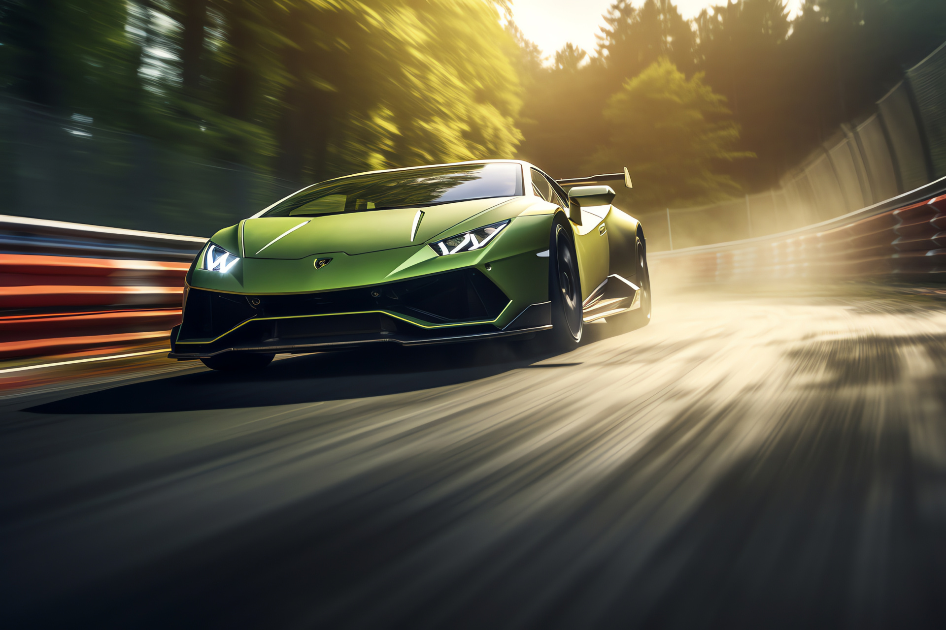 Lamborghini Huracn Performante, Nrburgring circuit, Italian supercar, Record-setting speed, Motorsport prowess, HD Desktop Image