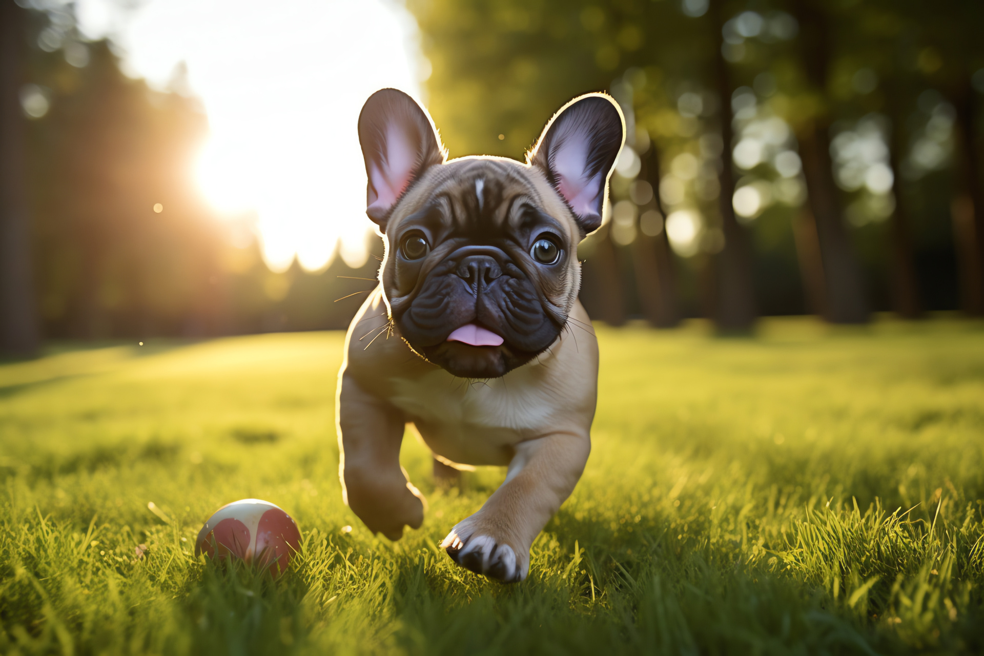 French Bulldog features, brachycephalic breed, sturdy companion, smooth coat, easygoing nature, HD Desktop Wallpaper