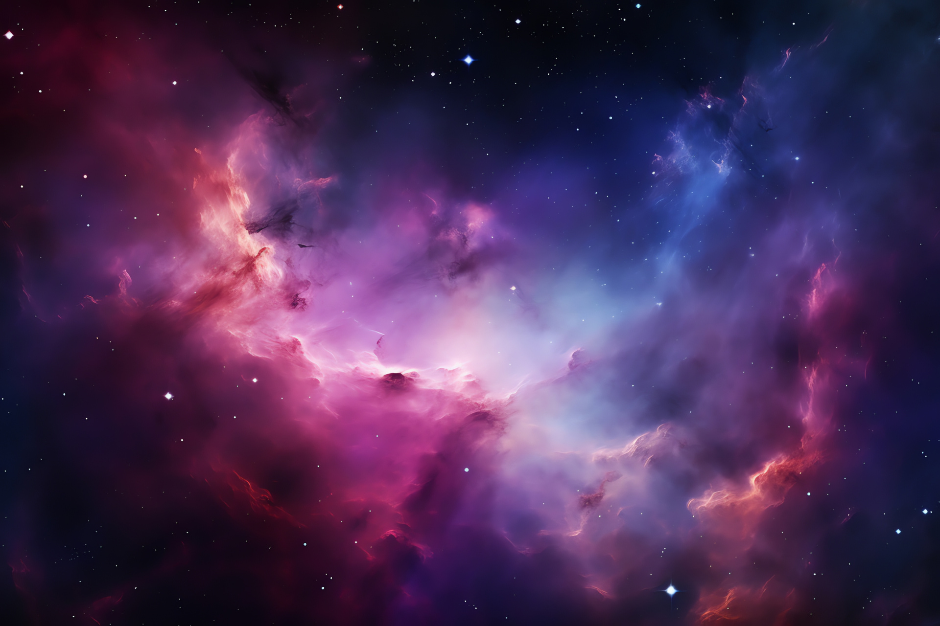 Nebular grand panorama, pink cosmic creation, vibrant galactic tapestry, astral phenomenon, HD Desktop Wallpaper