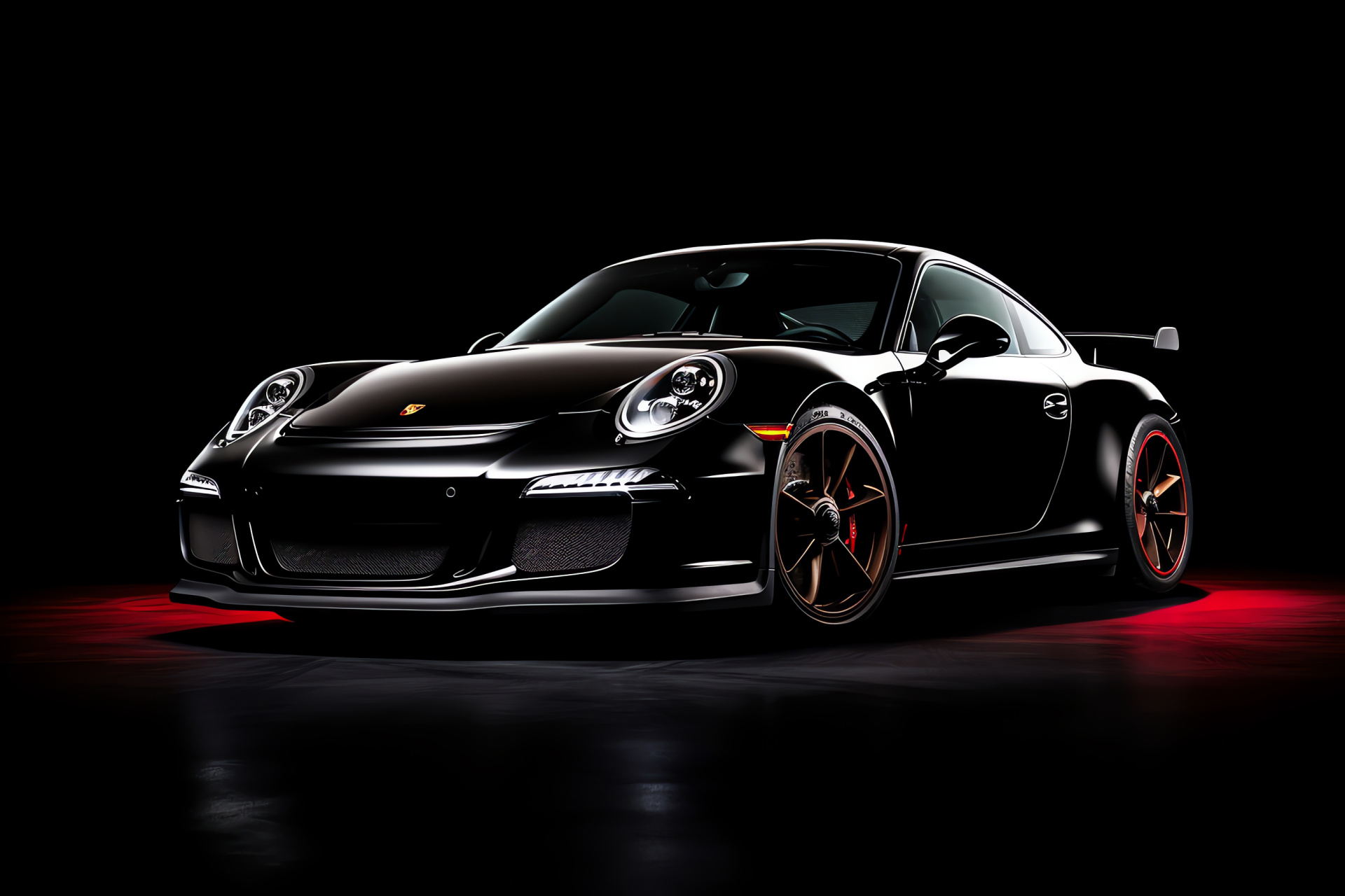 Limited edition Porsche GT3 RS 4.0, exclusive high-angle showcasing, commanding color scheme, performance backdrop, HD Desktop Wallpaper