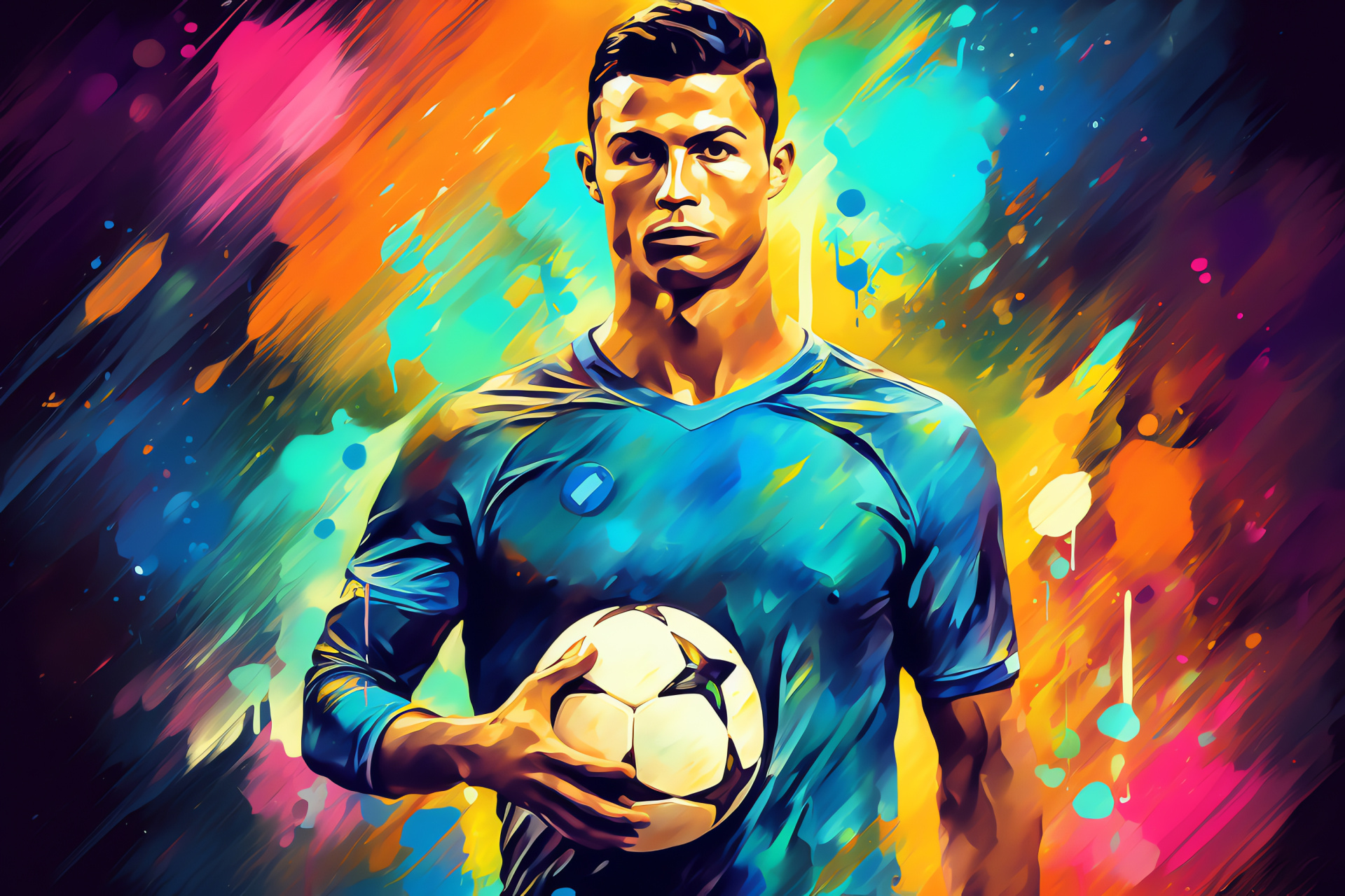 Soccer star Cristiano Ronaldo, professional athlete, Portuguese striker, renowned sportsman, Juventus forward, HD Desktop Image