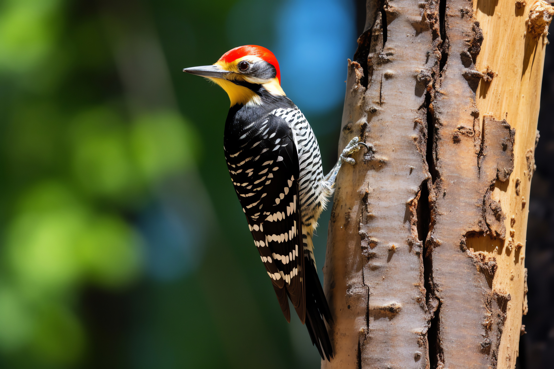 Williamson's Sapsucker, Woodland bird, Feathered wildlife, Sylvan backdrop, Ecology, HD Desktop Wallpaper