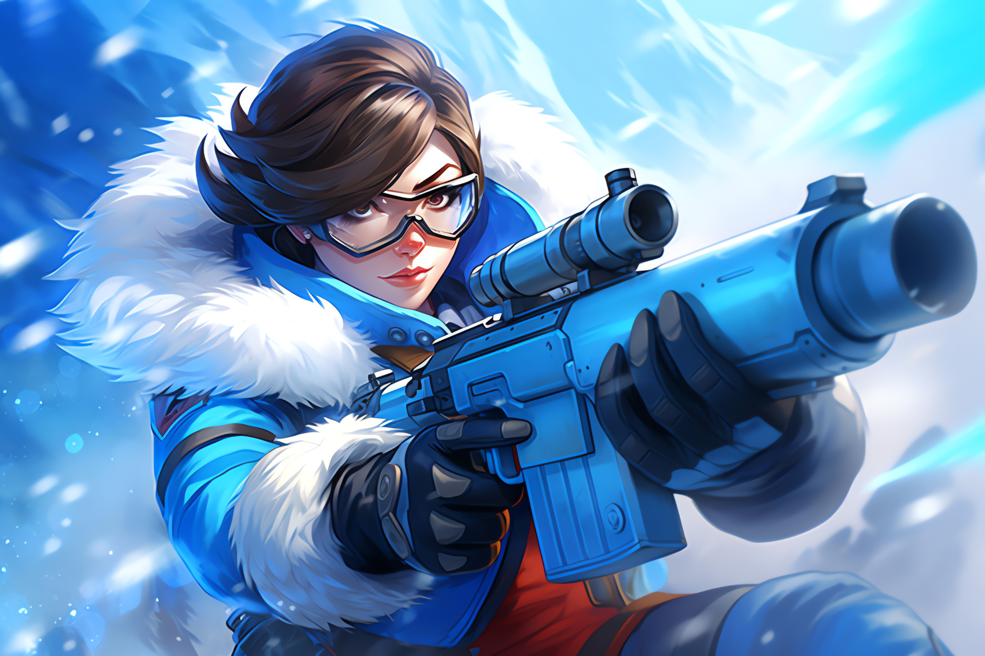 Overwatch Scientist Mei, Arctic Explorer, Intelligent Character Design, Snow Theme, Interactive Gameplay, HD Desktop Image