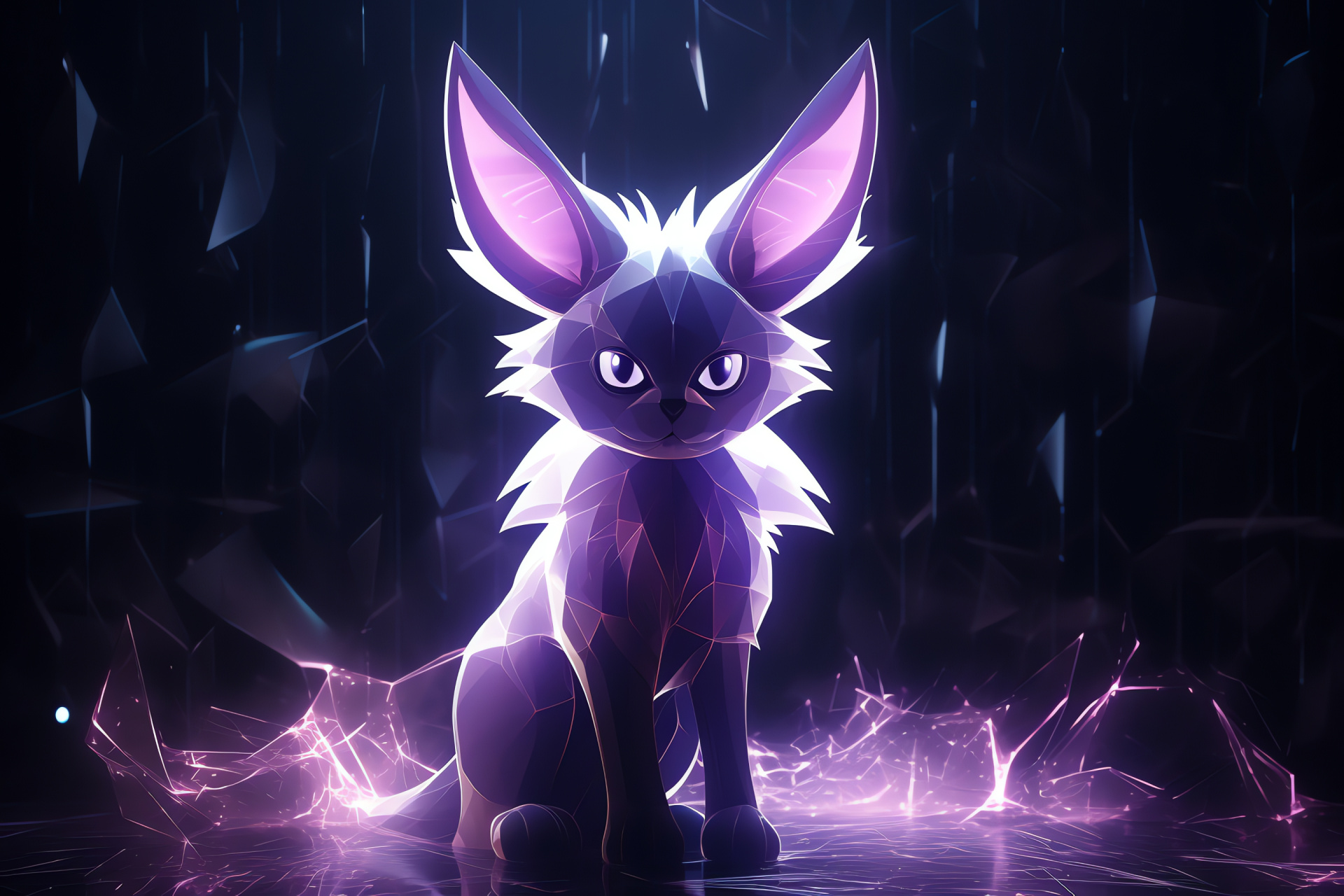 Pokemon Espeon, Eevee's development, Psychic prowess, Lilac pelt, Verdant gaze, HD Desktop Image