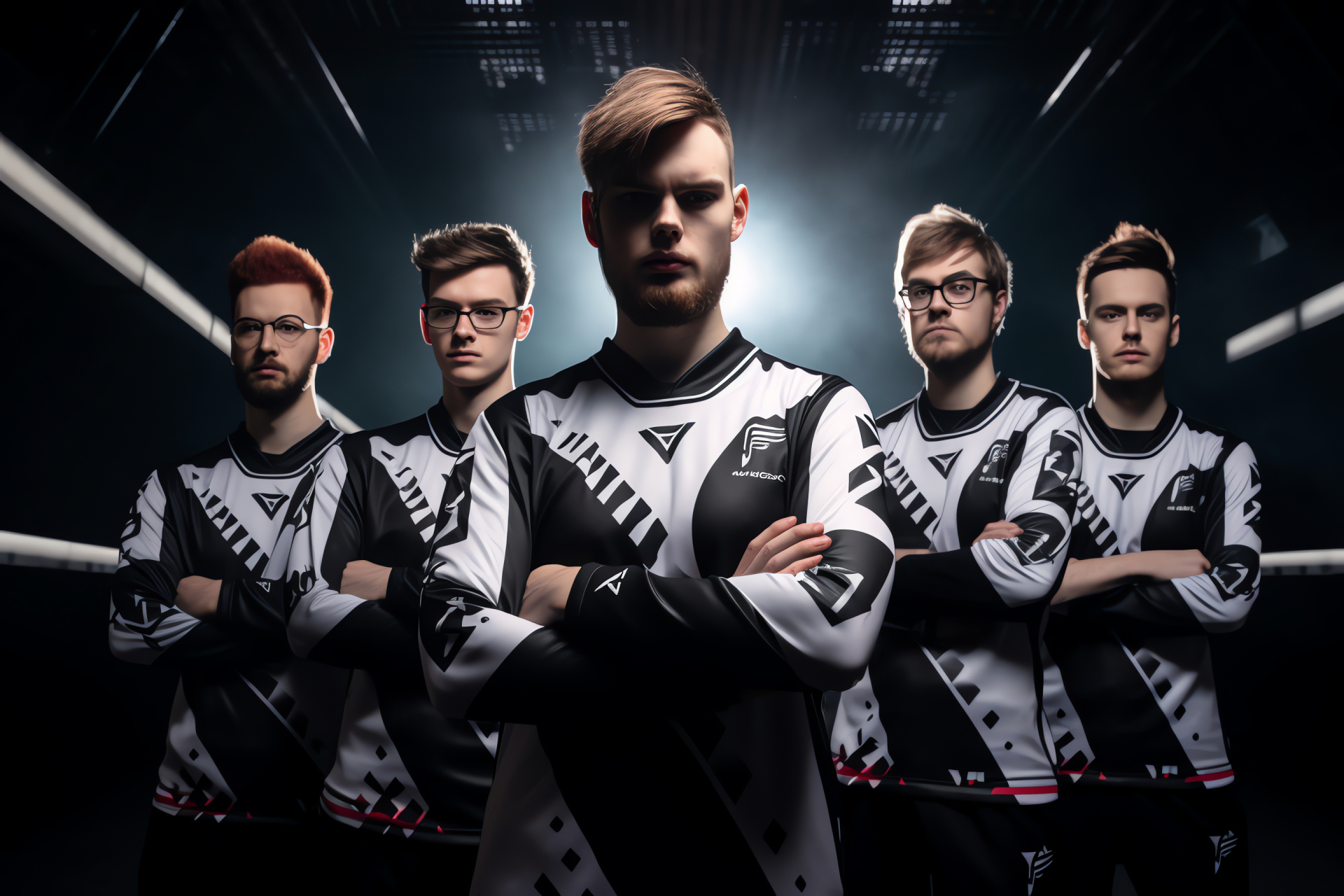 TSM Apex Legends composition, eSports squad in competition, Clad in team jerseys, Marksmanship excellence, Virtual battlefield, HD Desktop Image