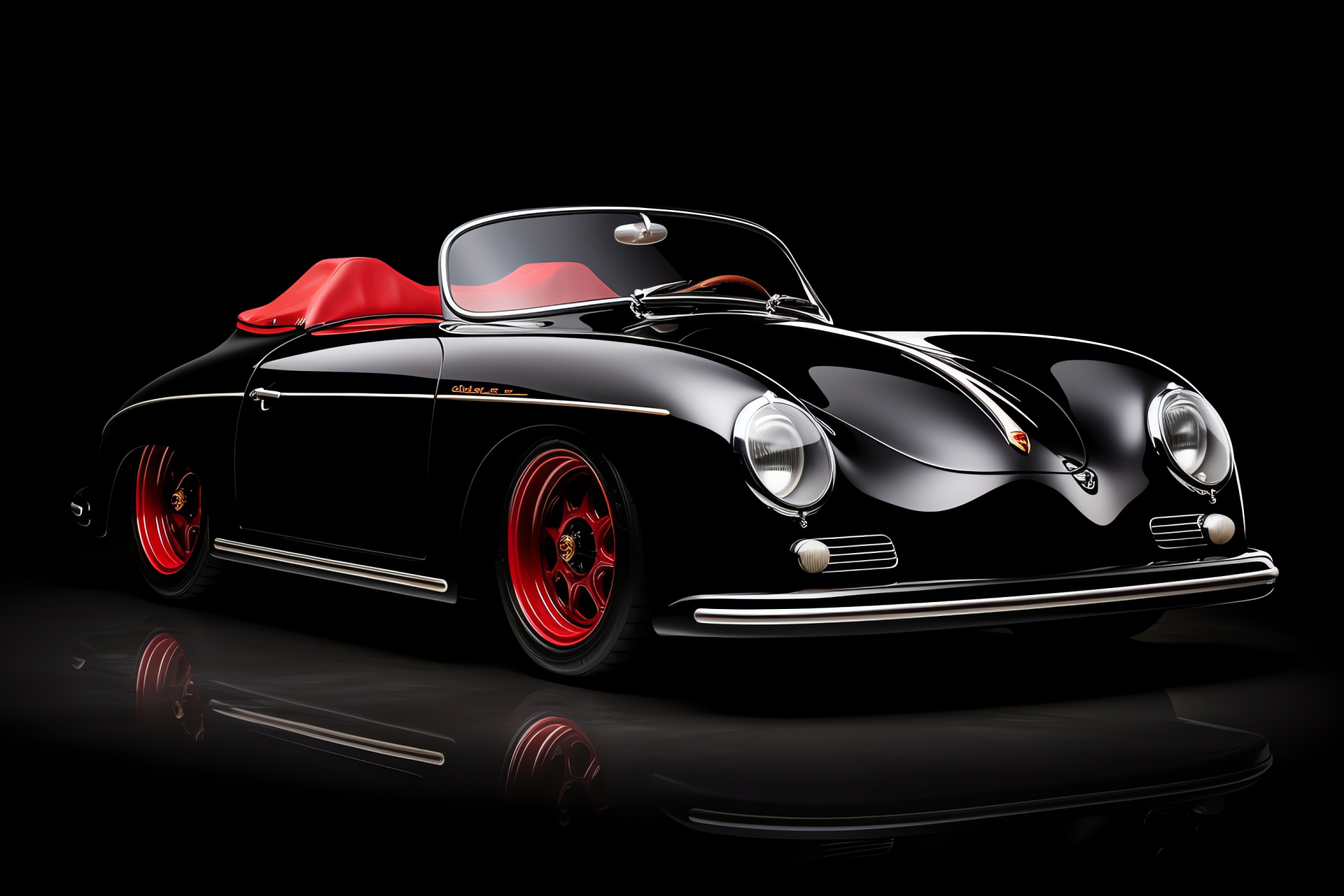 Classic Porsche 356 Speedster, Vintage model, Collectible vehicle, 1957 automotive design, Deep red shade, HD Desktop Wallpaper