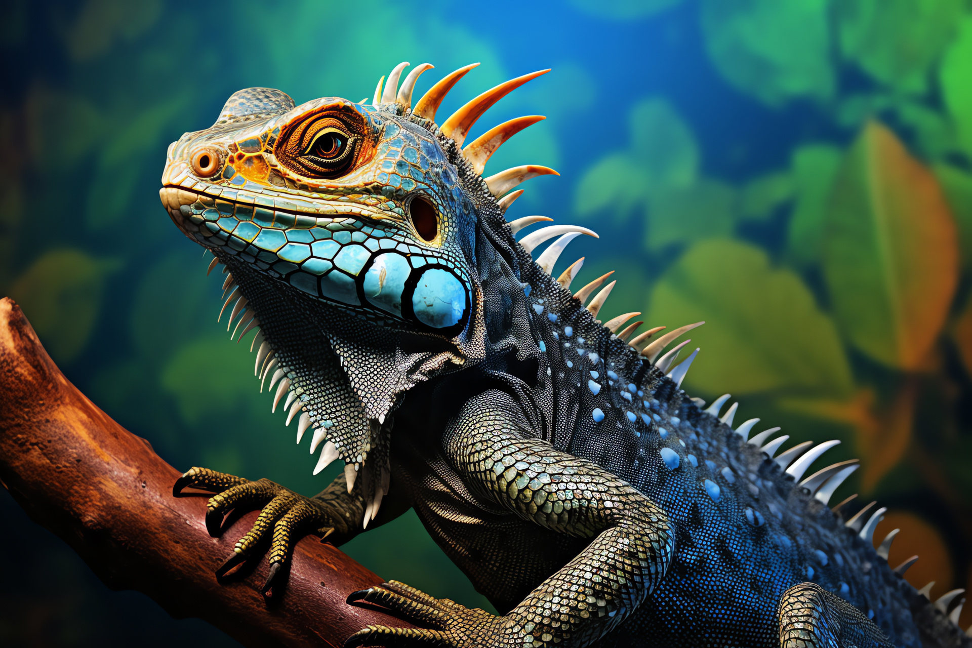 Water Dragon, reptile creature, aquatic dragon, majestic animal, mythical fauna, HD Desktop Image