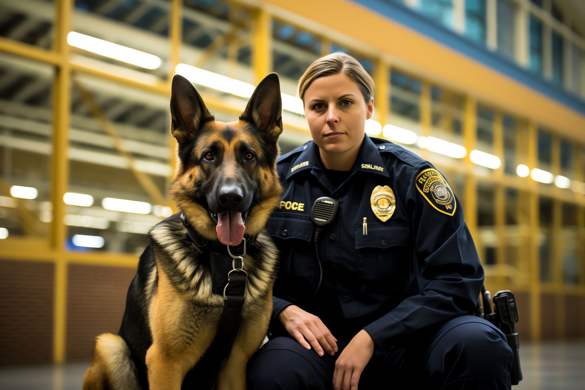 Working breed Shepherd, Tawny K9, Sheriff's canine partner, Patrol duty attire, Saddleback fur pattern, HD Desktop Wallpaper