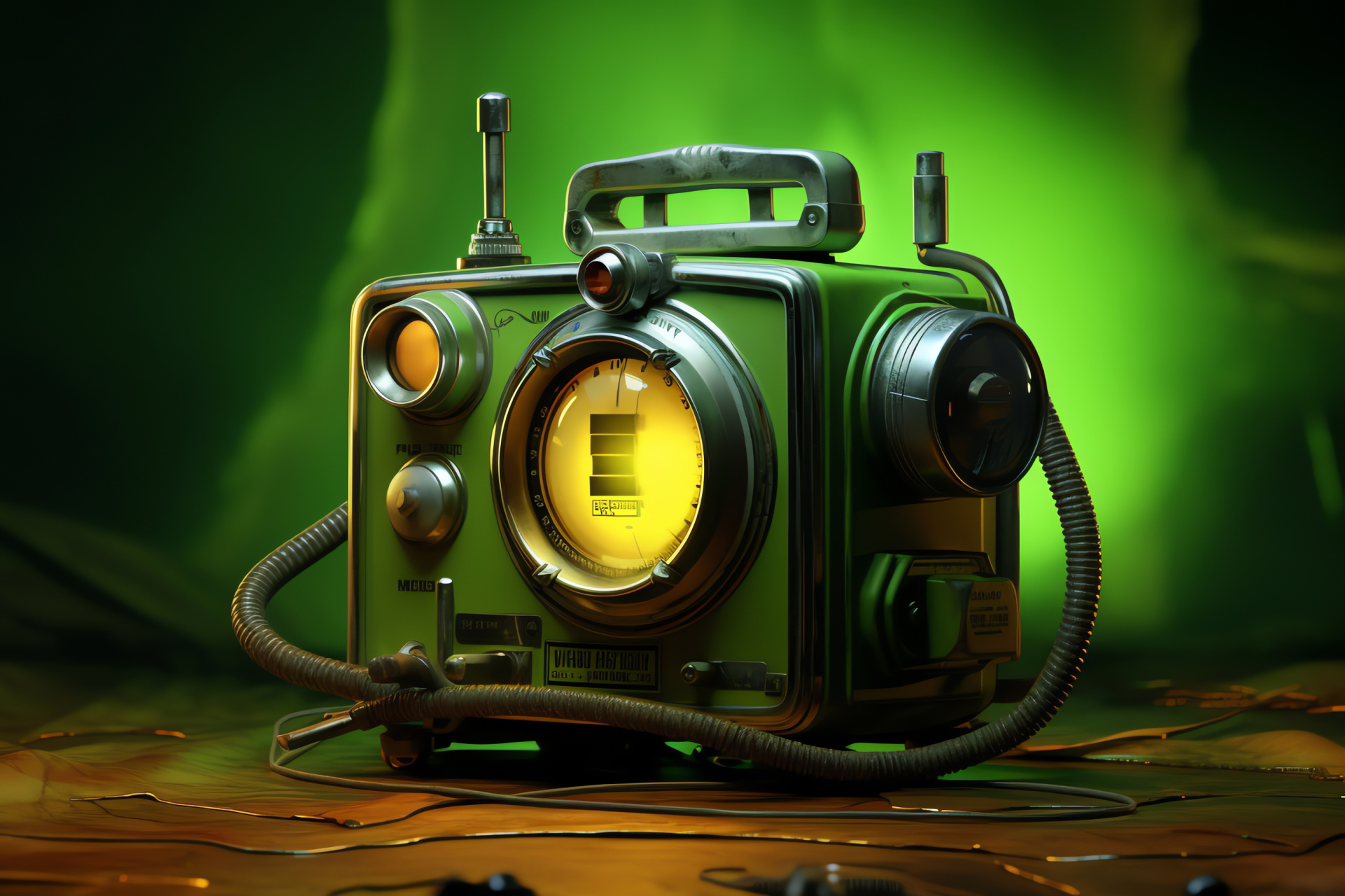 Pip Boy, Vault-Tec Corporation mascot, Interface screen, Geiger counter, Health monitor, HD Desktop Wallpaper