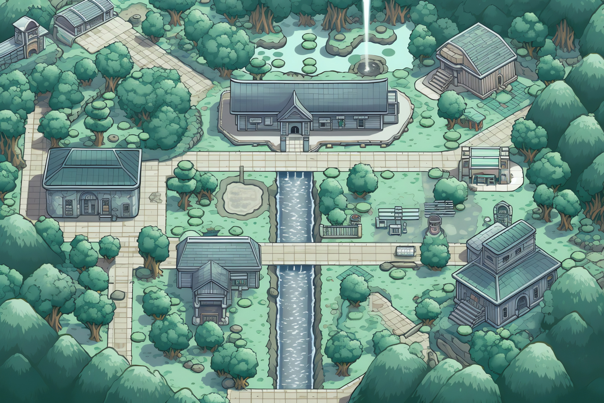 Pokemon Gameboy scene, Celadon City location, Classic versions, Avatar Leaf, Companion Eevee, HD Desktop Wallpaper