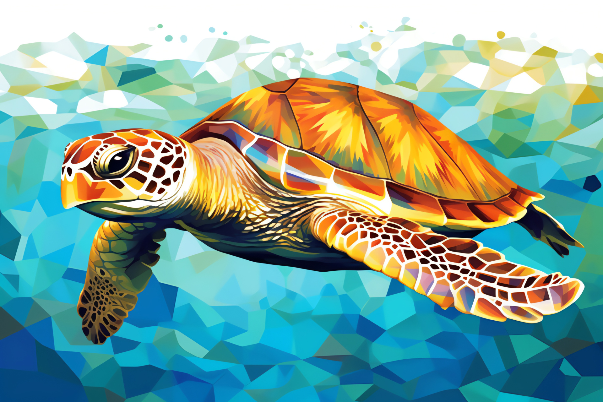 Sea turtle, marine reptile, protective shell, coral reef dweller, Indian Ocean inhabitant, HD Desktop Wallpaper